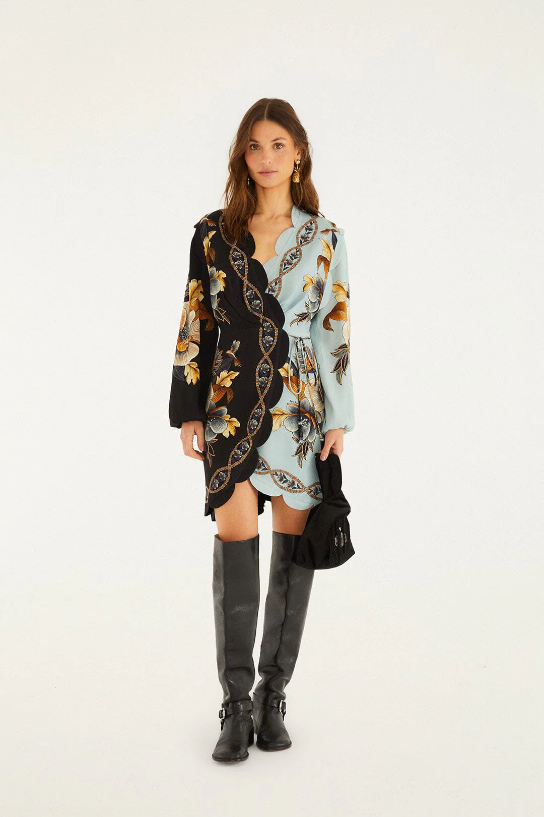 Mixed Snake Garden Wrap Wavy Mini Dress - Image 2