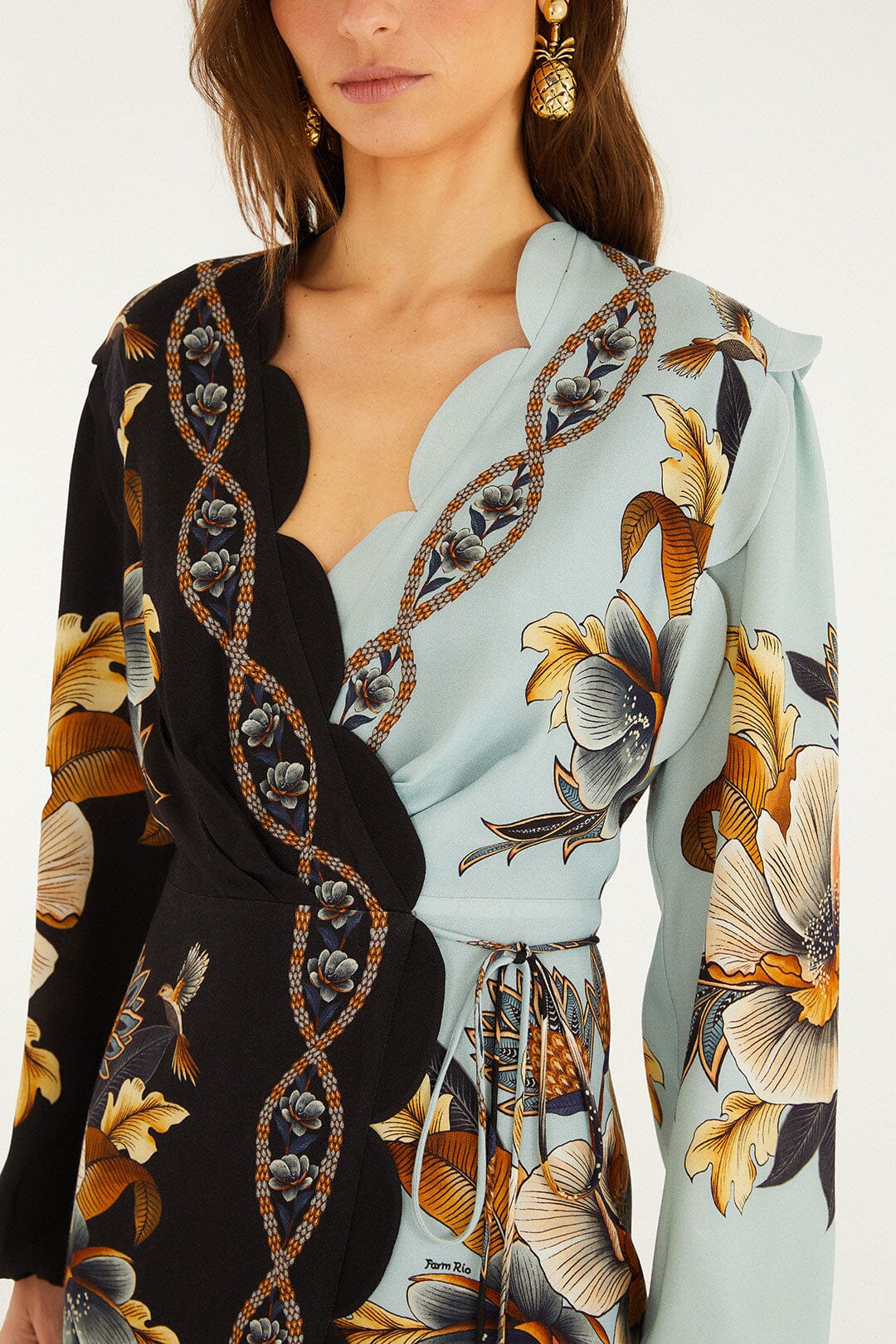 Mixed Snake Garden Wrap Wavy Mini Dress - Image 3