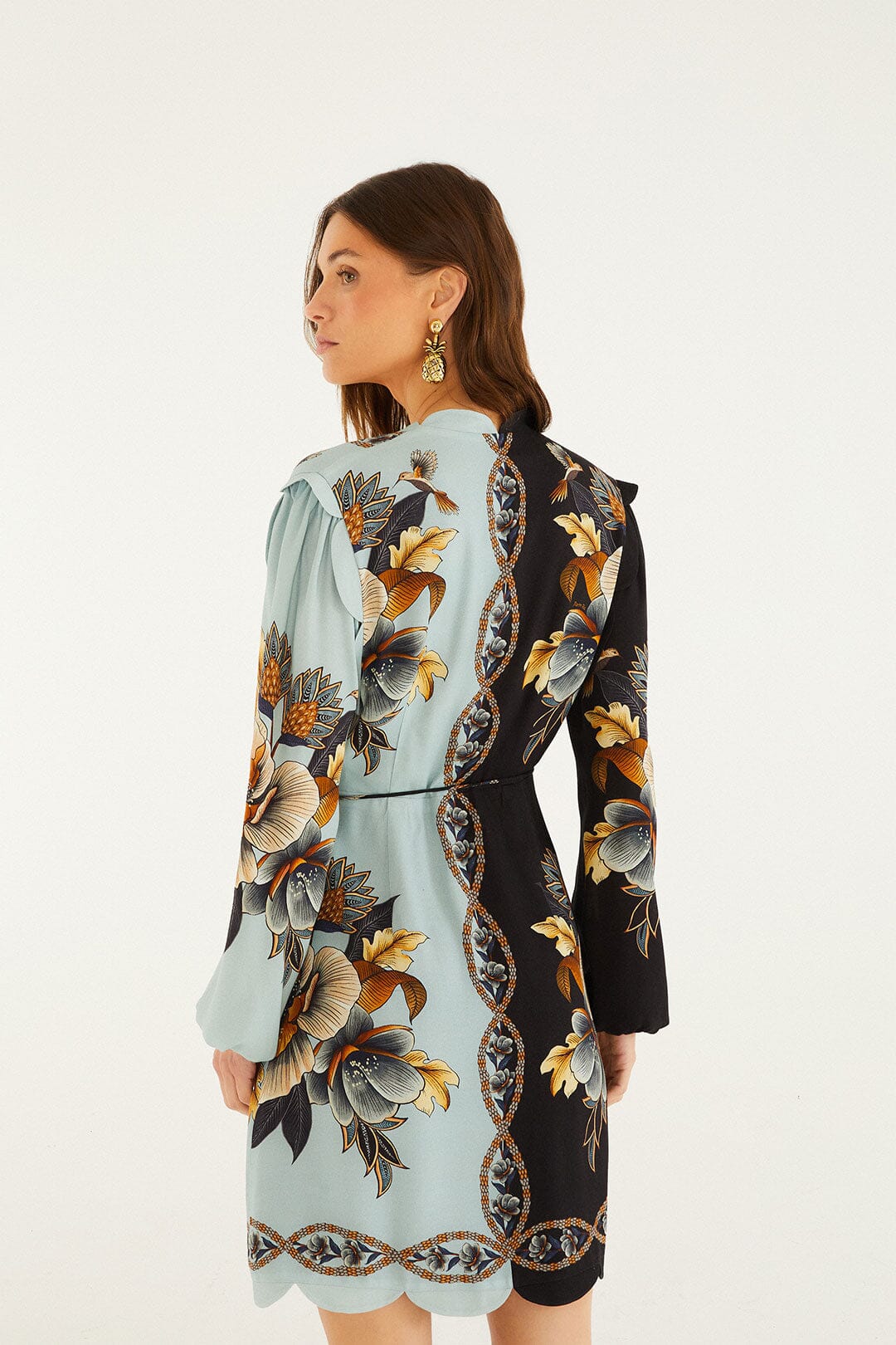 Mixed Snake Garden Wrap Wavy Mini Dress - Image 4