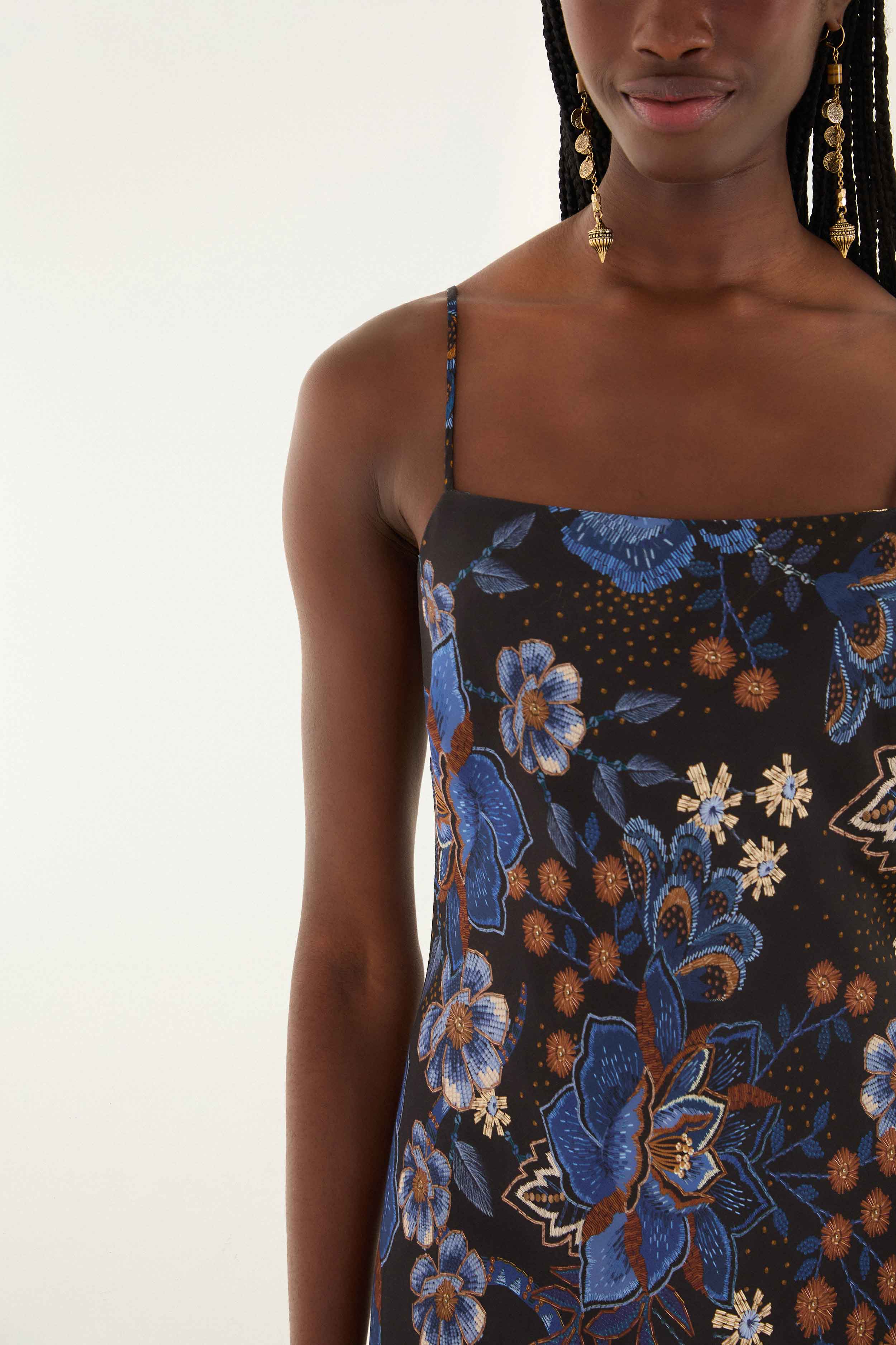 Black Snakes Bouquet Lenzing™ Ecovero™ Slip Maxi Dress - Image 3