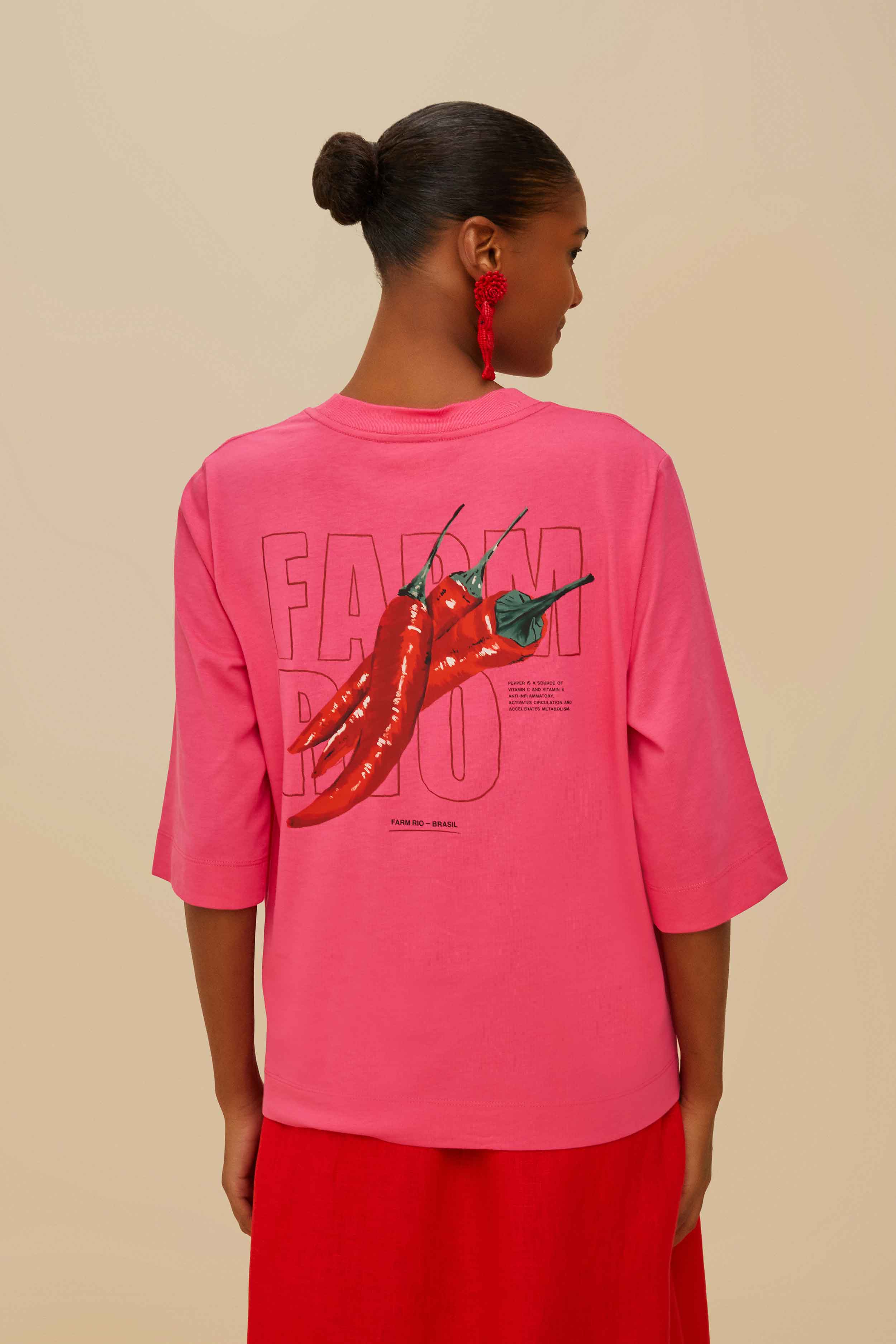 Pink Spicy Pepper Organic Cotton T-Shirt - Image 3