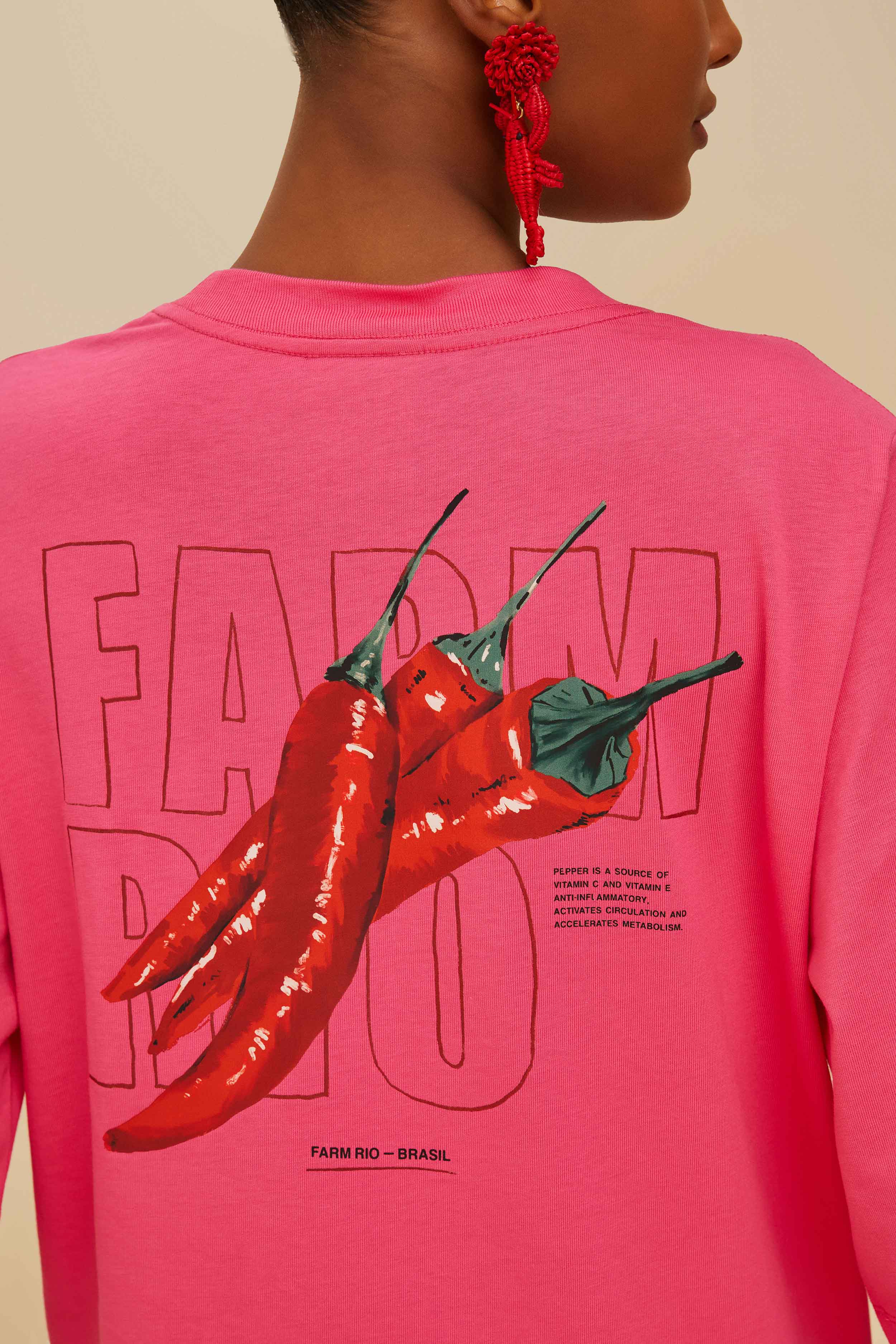 Pink Spicy Pepper Organic Cotton T-Shirt - Image 4