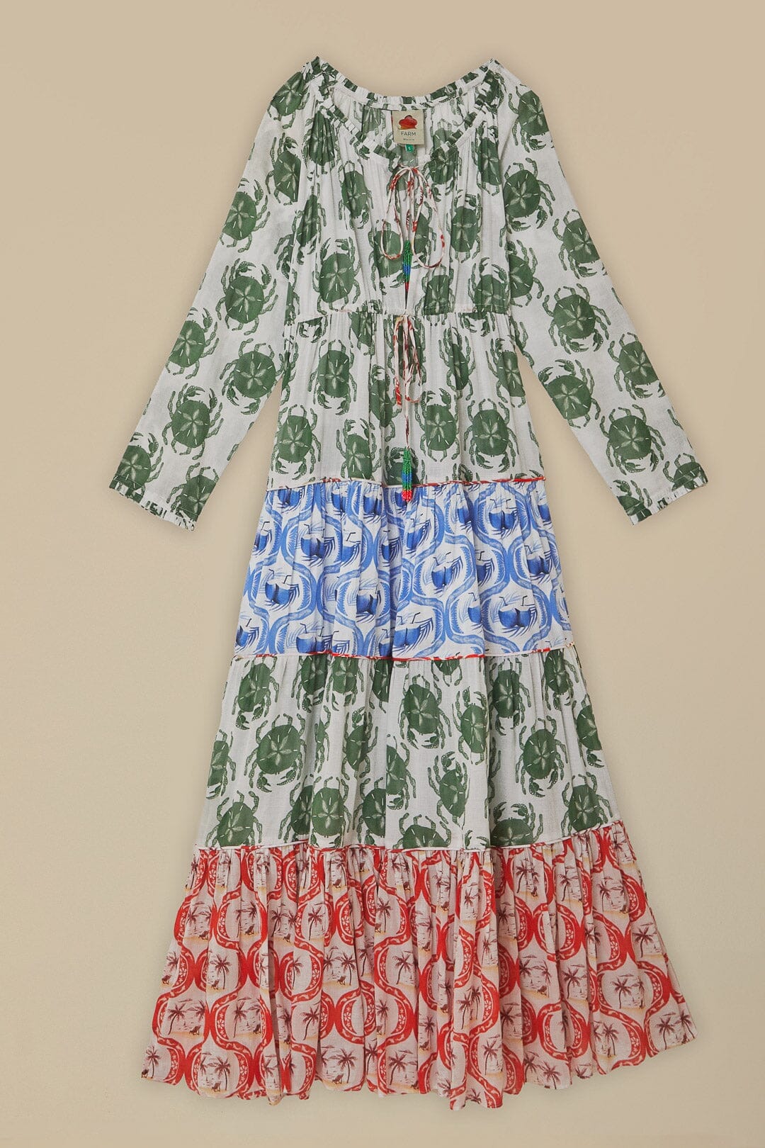 Stamp Mix Long Sleeve Maxi Dress - Image 6