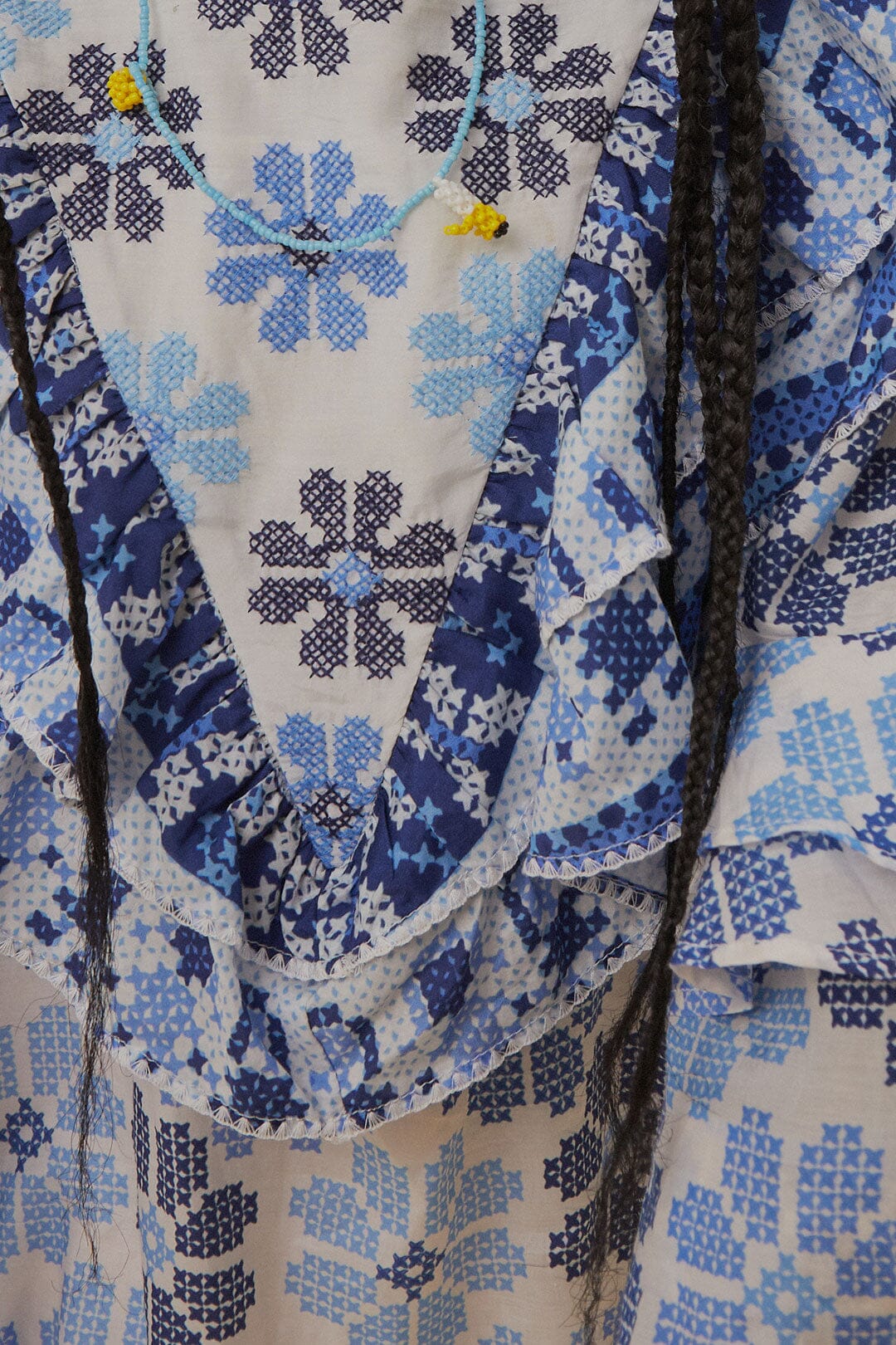 Stitched Flowers Kids Dress - Image 4
