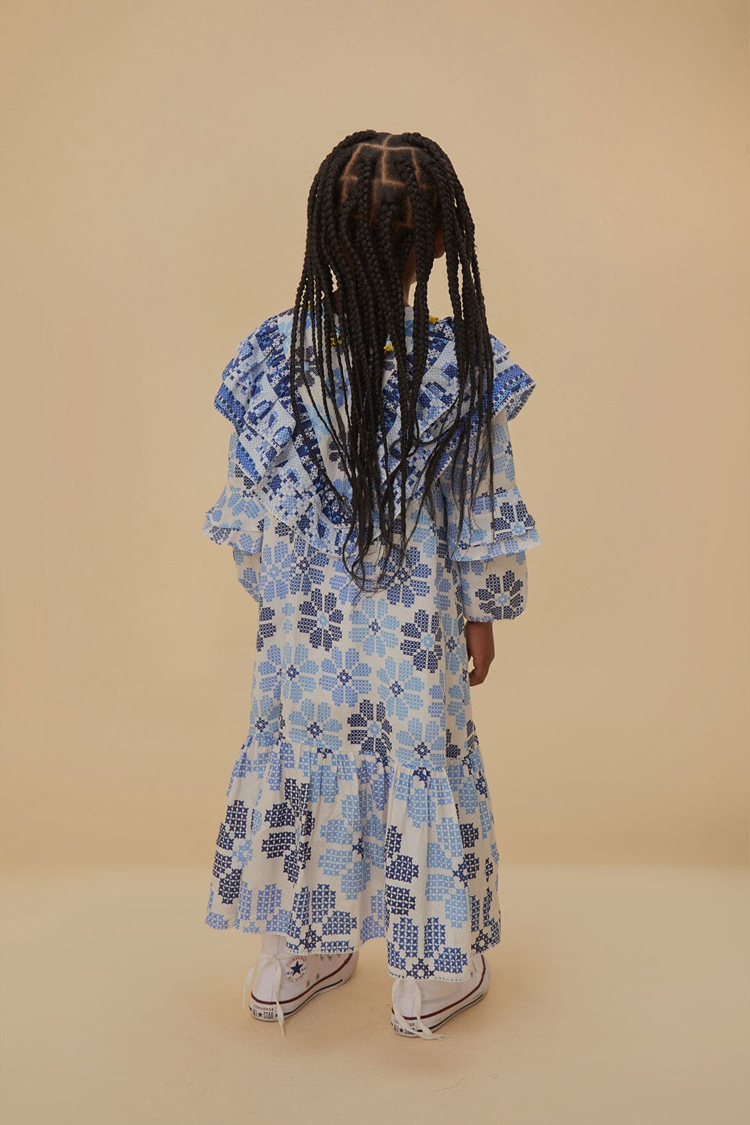 Stitched Flowers Kids Dress - Image 5
