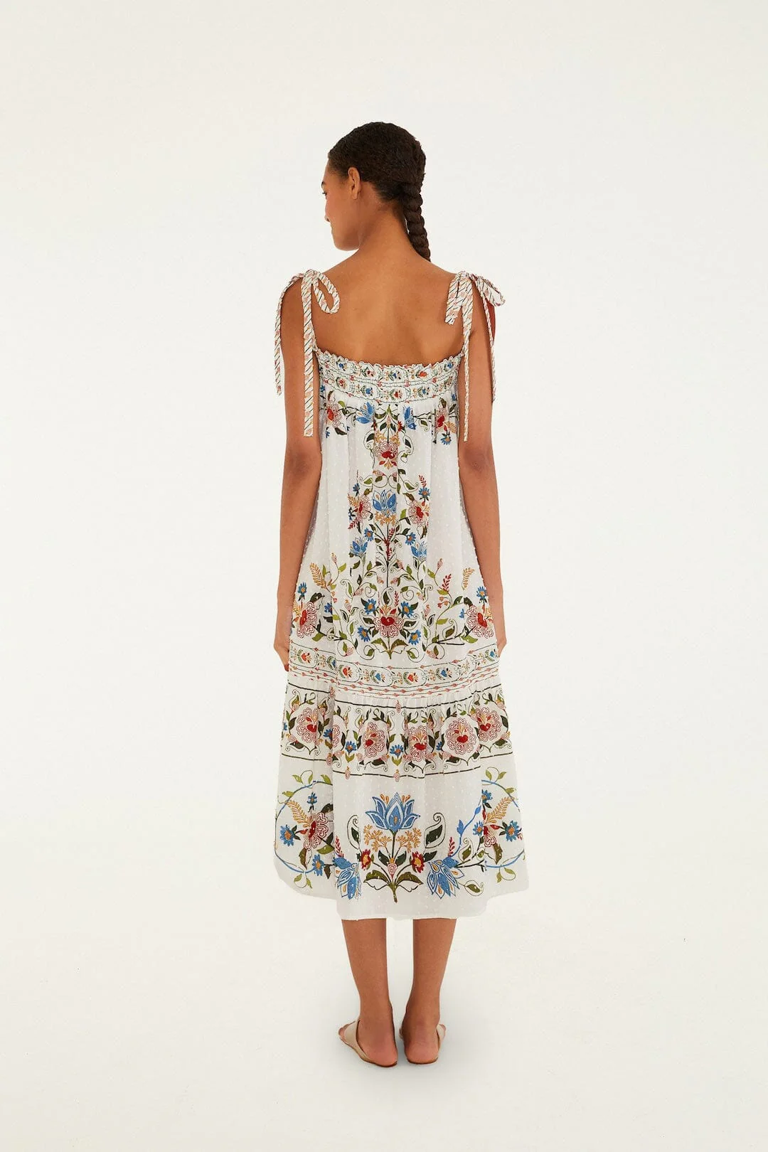 Off-White Stitched Garden Long Dress - Image 3