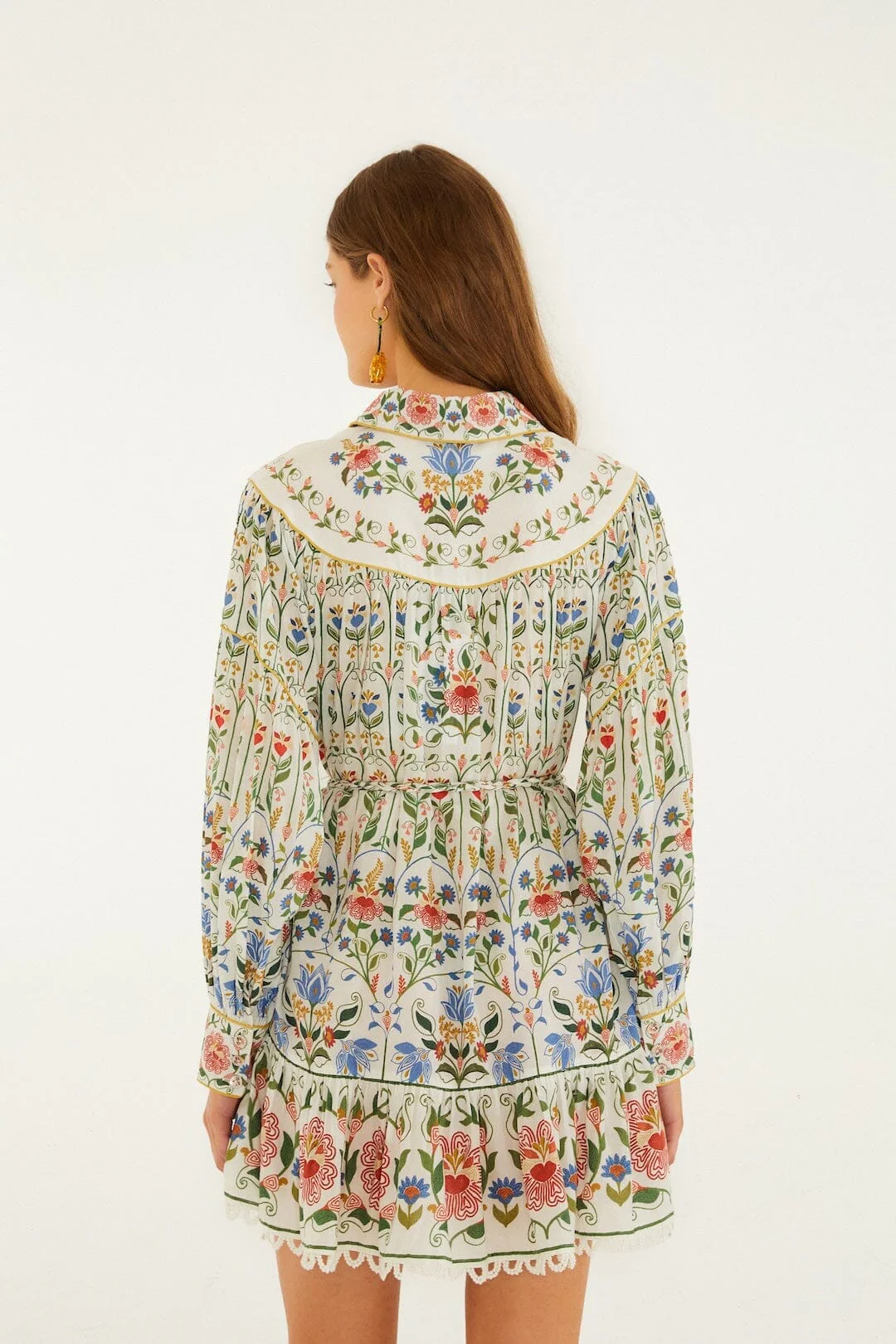 Off-White Stitched Garden Mini Dress - Image 3