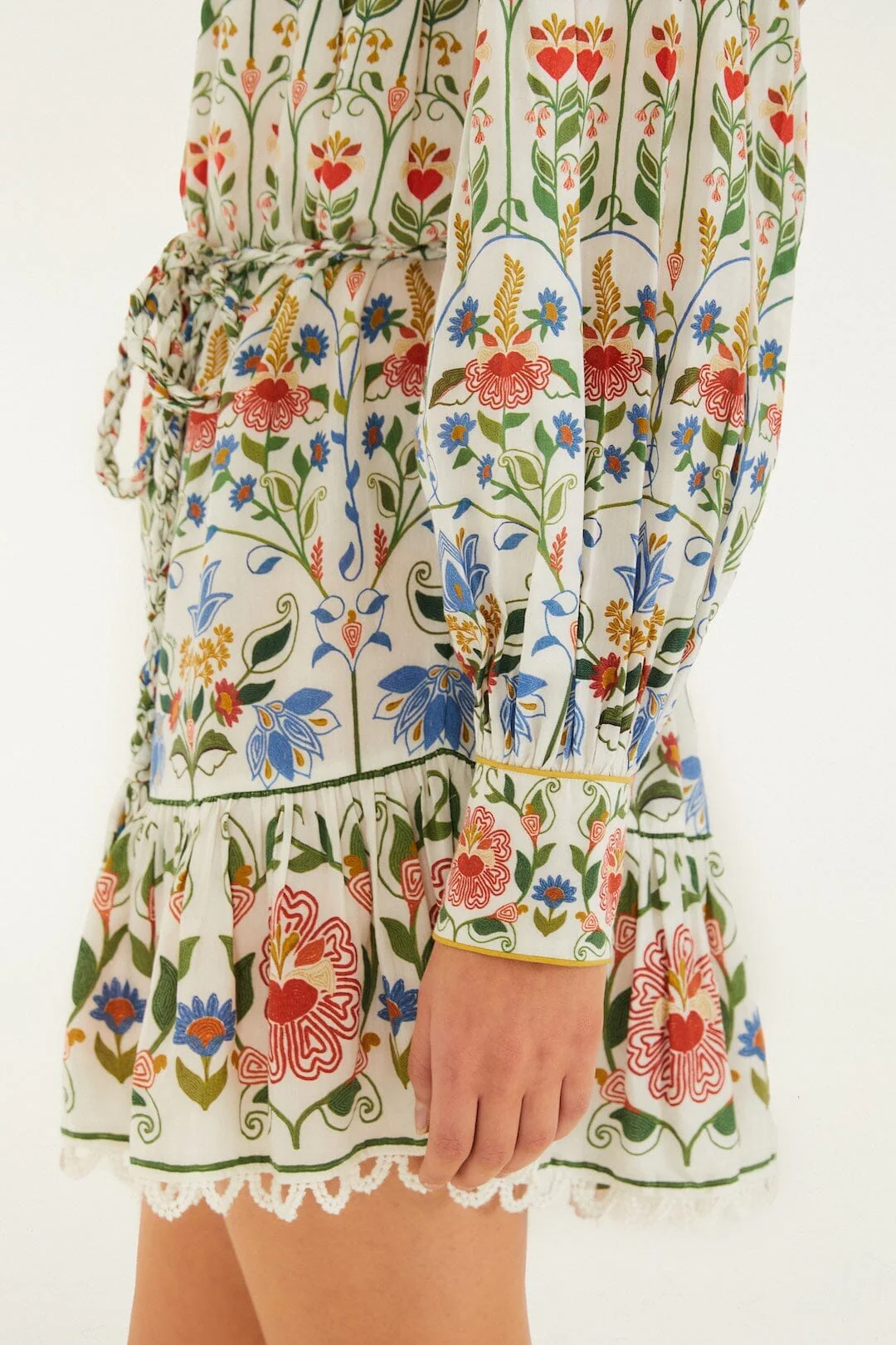 Off-White Stitched Garden Mini Dress - Image 4