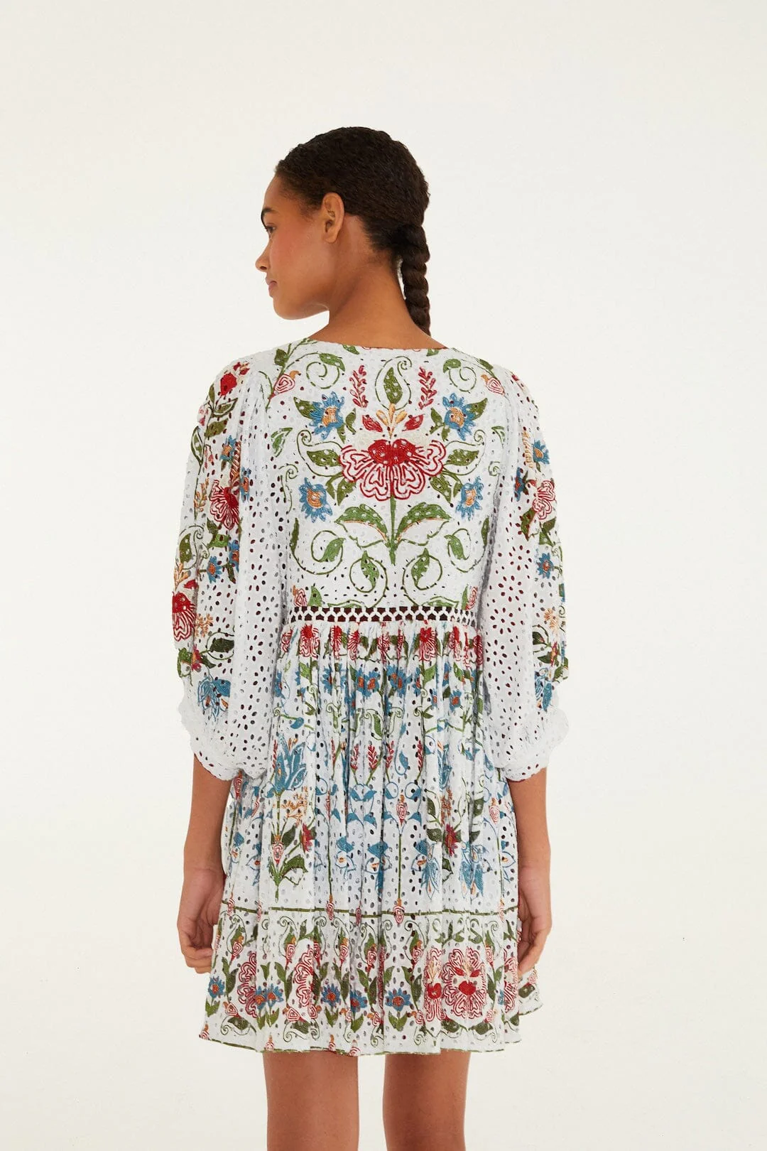 Off-White Stitched Garden Mini Dress - Image 3