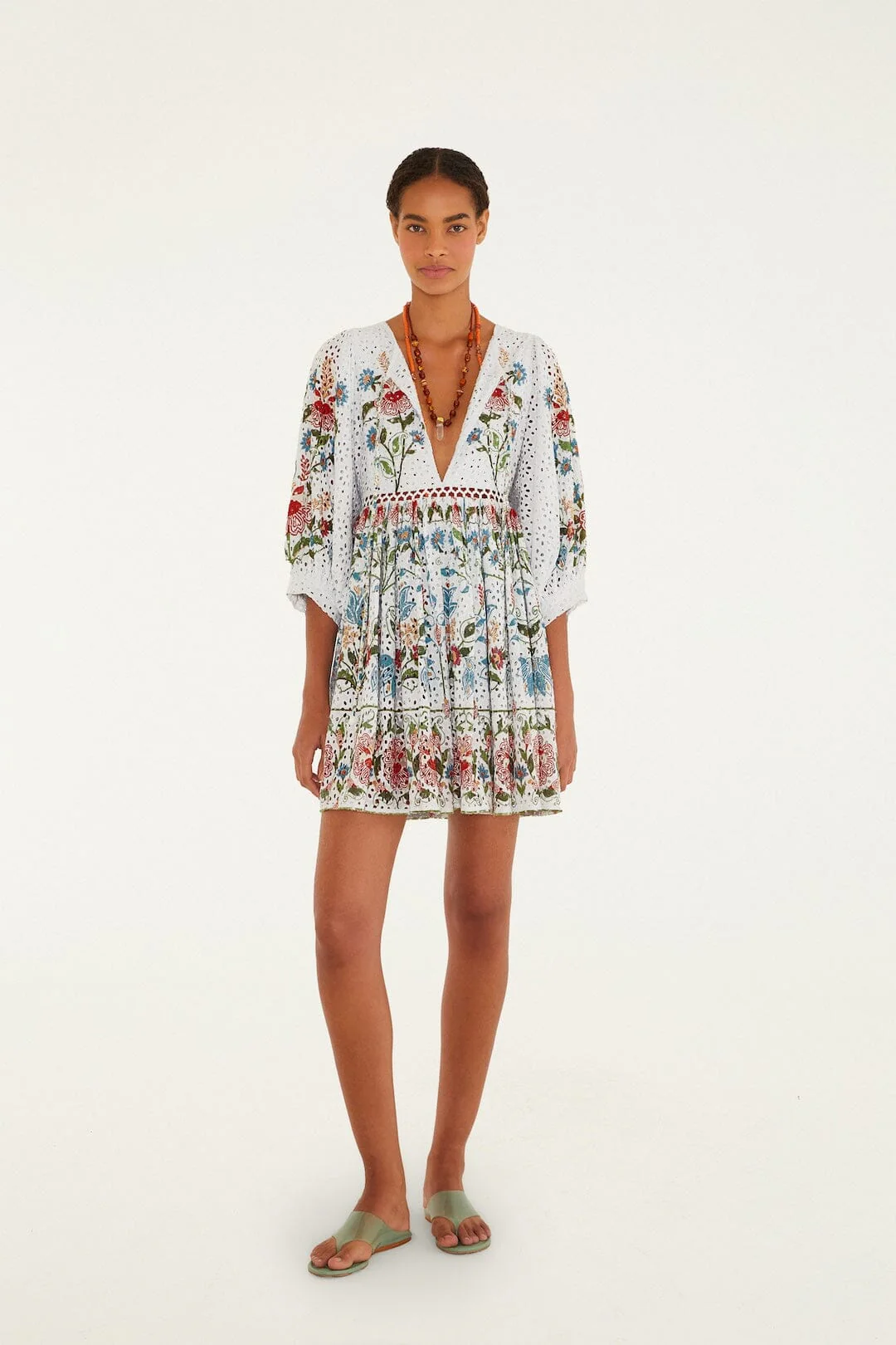 Off-White Stitched Garden Mini Dress - Image 4