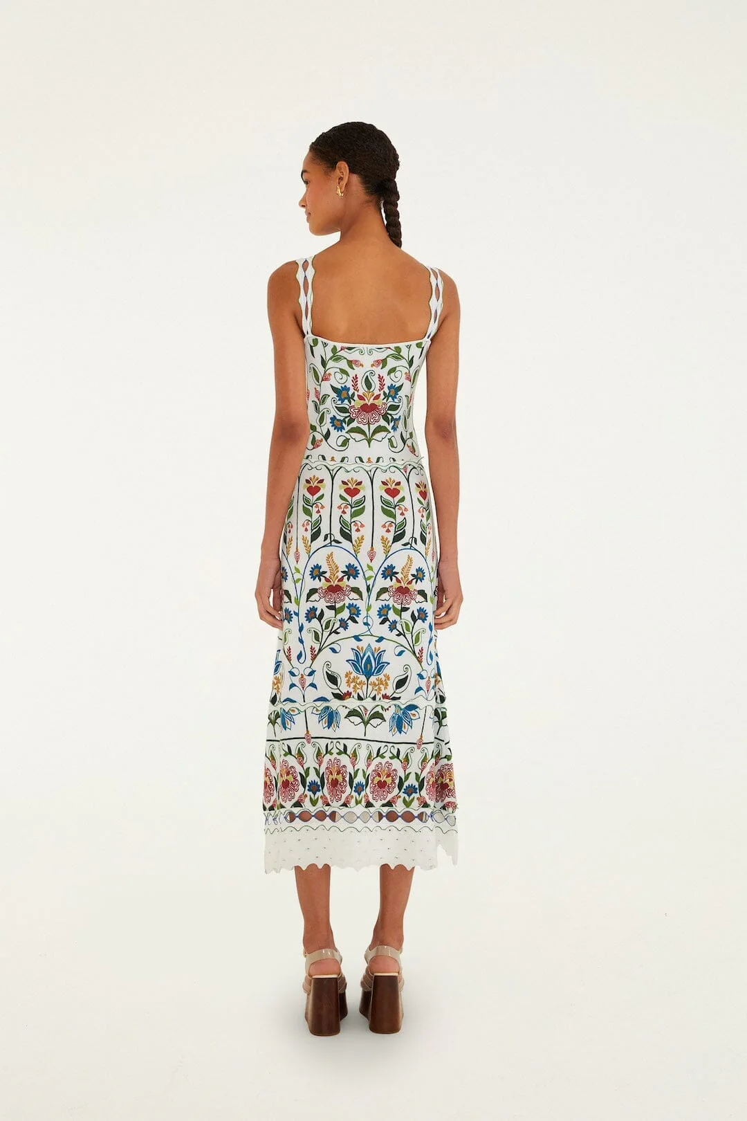 Off-White Stitched Garden Sleeveless Maxi Dress - Image 3