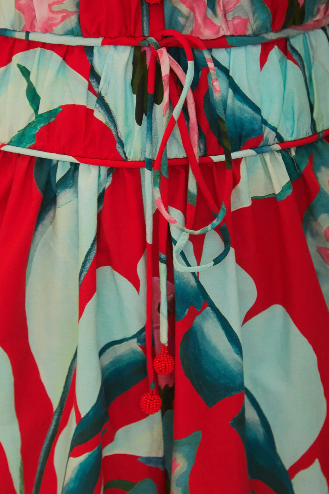Red Summer Foliage Organic Cotton Jumpsuit - Image 7