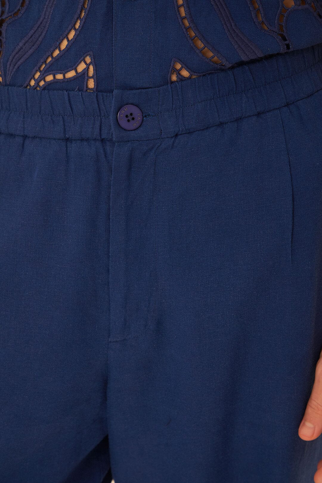 Surrealist Richelieu Embroidered Euroflax™ Premium Linen Pants - Image 5