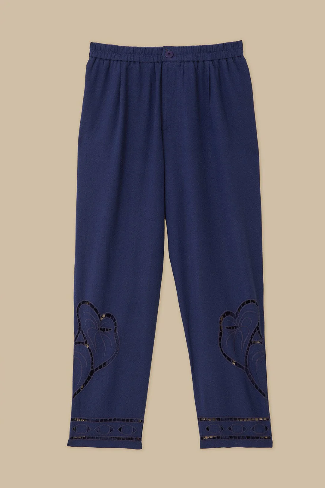 Surrealist Richelieu Embroidered Euroflax™ Premium Linen Pants - Image 6