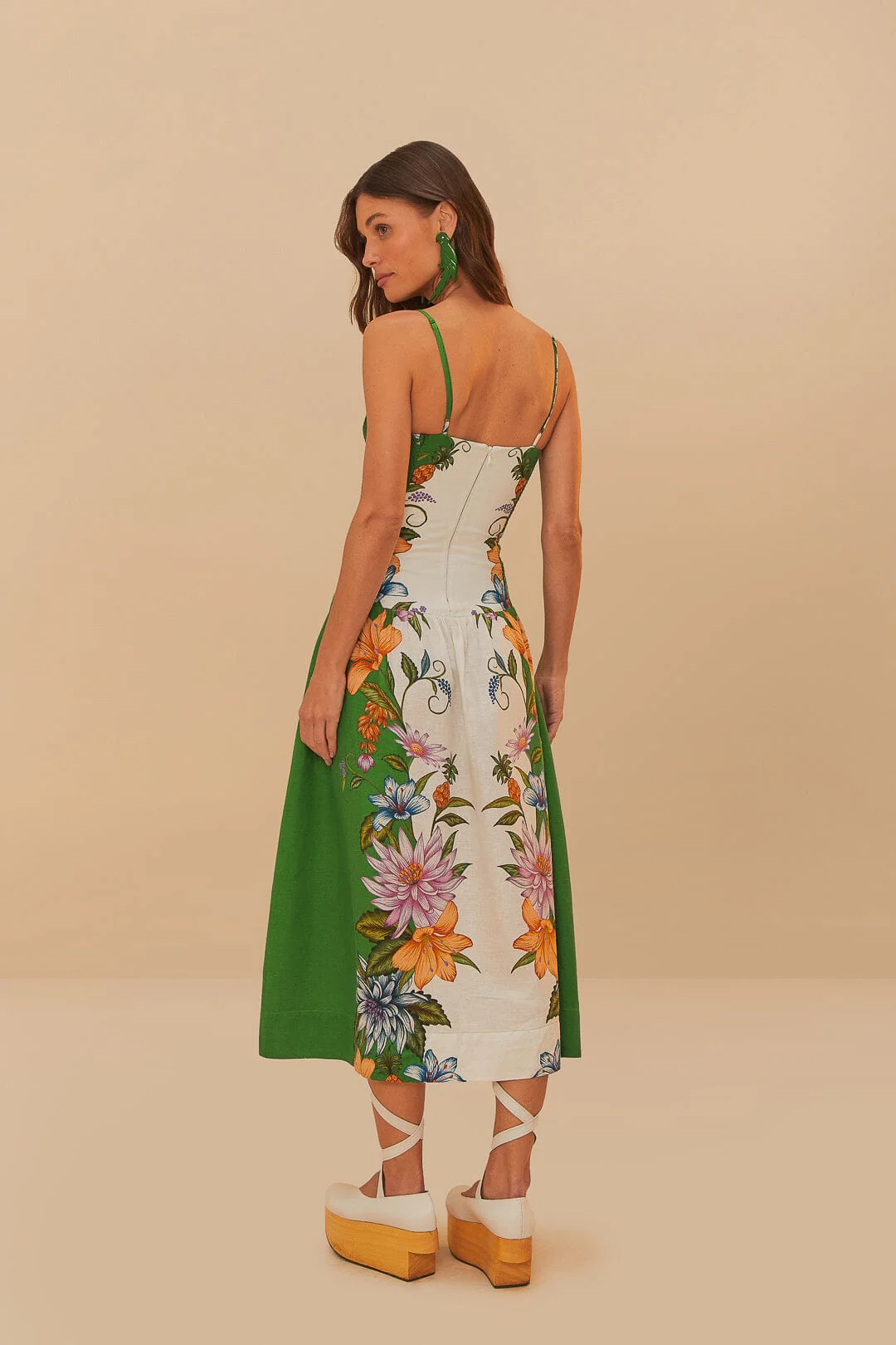 Off-White Sweet Bloom Dreamscape LENZING™ ECOVERO™ Euroflax™ Midi Dress - Image 3