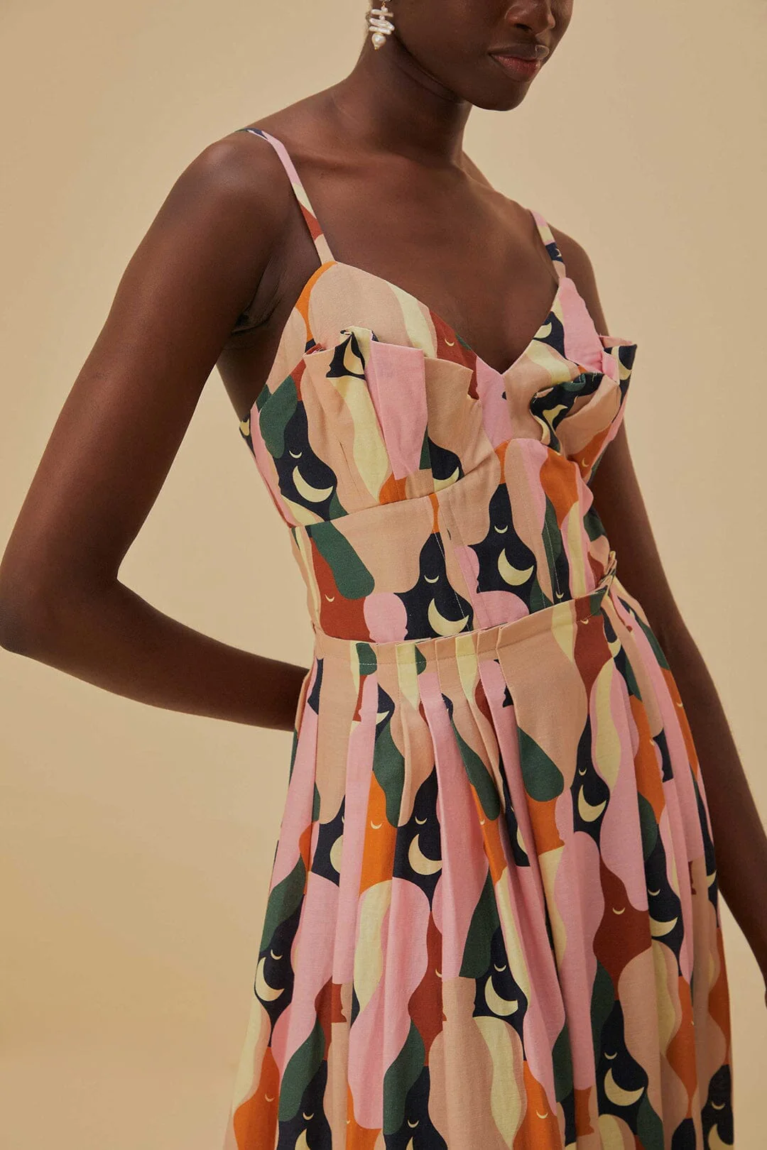The Kiss Multicolor Sleeveless Midi Dress - Image 3