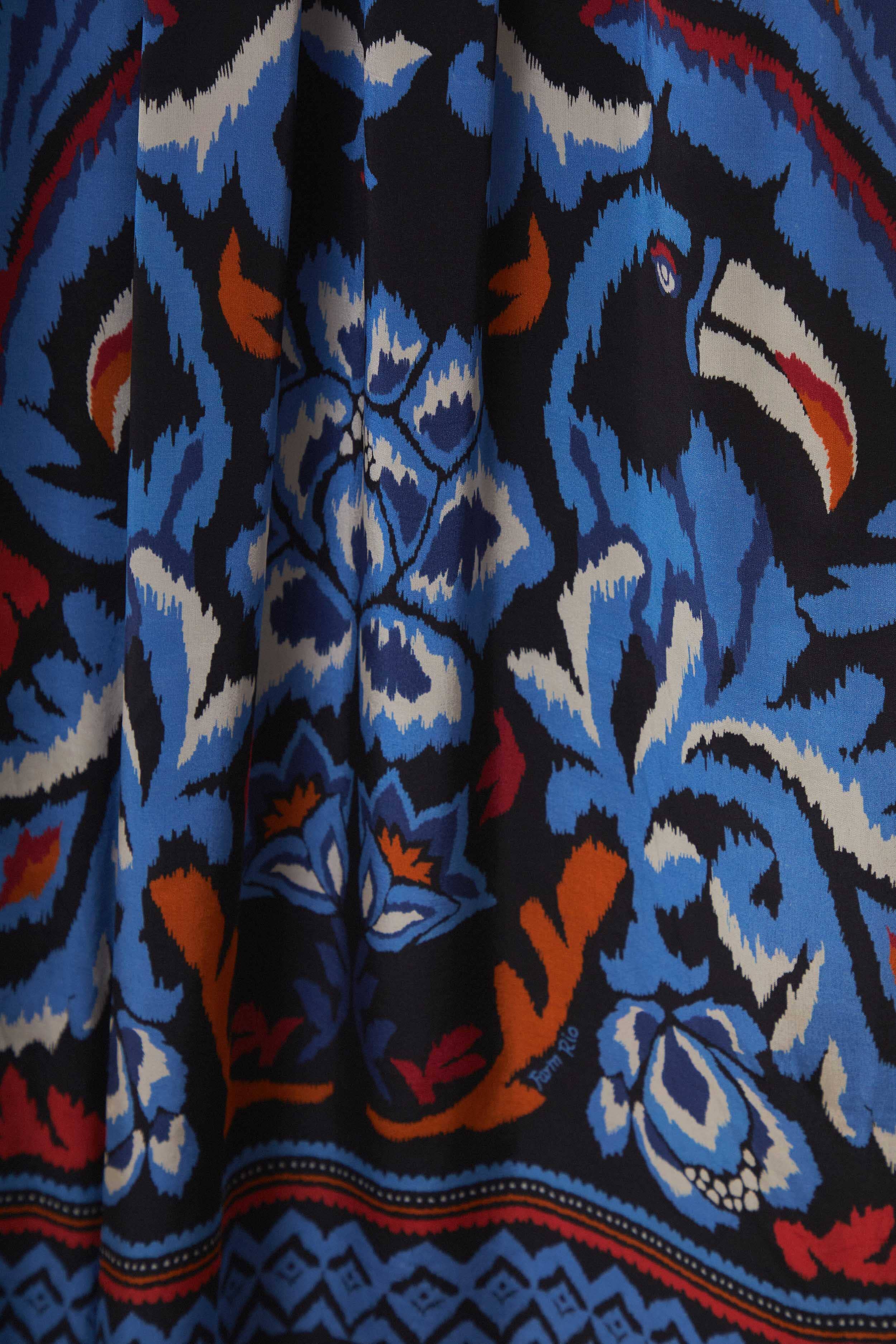 Black Toucans Scarf Long Sleeve Maxi Dress - Image 6