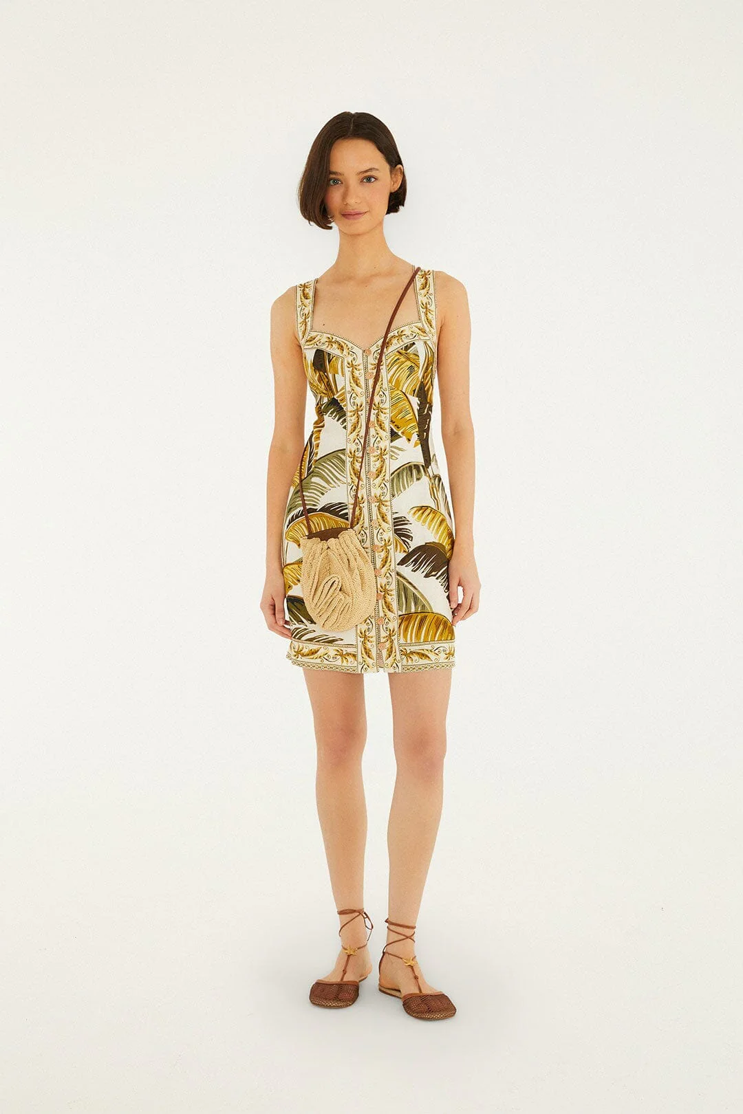 Off-White Trancoso Buttoned Euroflax Premium Linen Mini Dress
