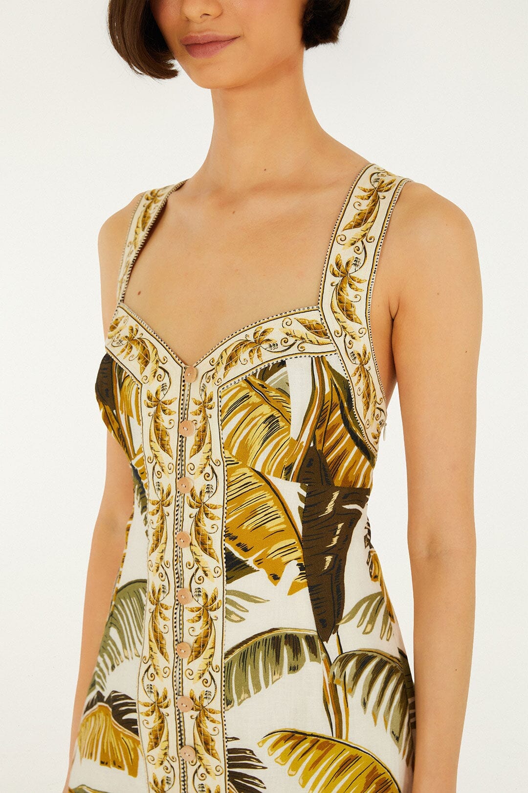 Off-White Trancoso Buttoned Euroflax Premium Linen Mini Dress - Image 2