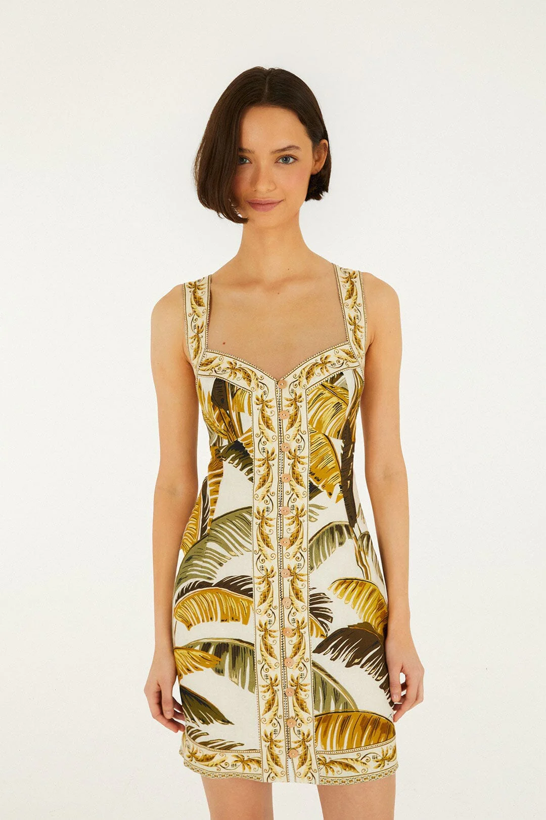 Off-White Trancoso Buttoned Euroflax Premium Linen Mini Dress - Image 3
