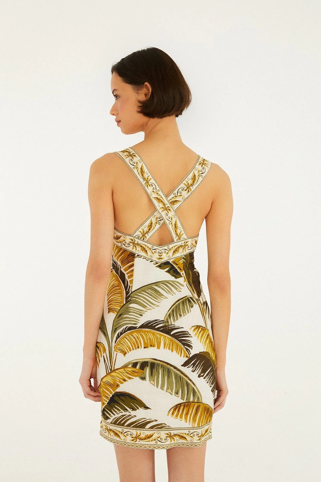 Off-White Trancoso Buttoned Euroflax Premium Linen Mini Dress - Image 4