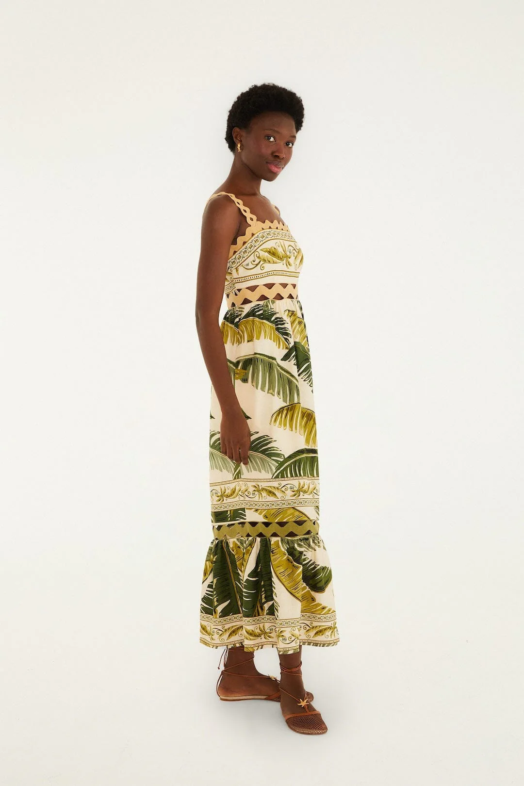 Sand Trancoso Wavy Trim Lenzing Ecovero Euroflax Maxi Dress - Image 2