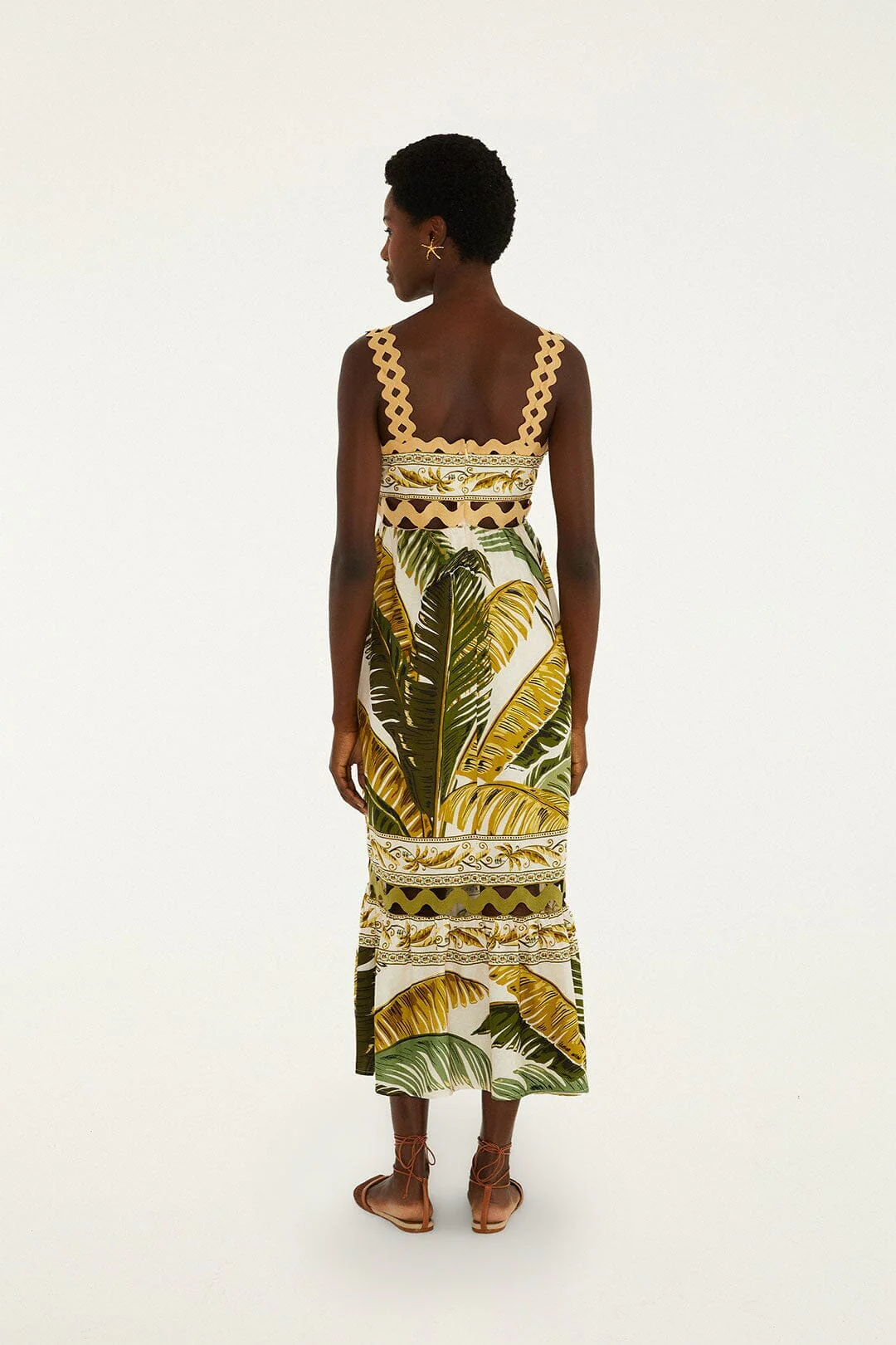 Sand Trancoso Wavy Trim Lenzing Ecovero Euroflax Maxi Dress - Image 4