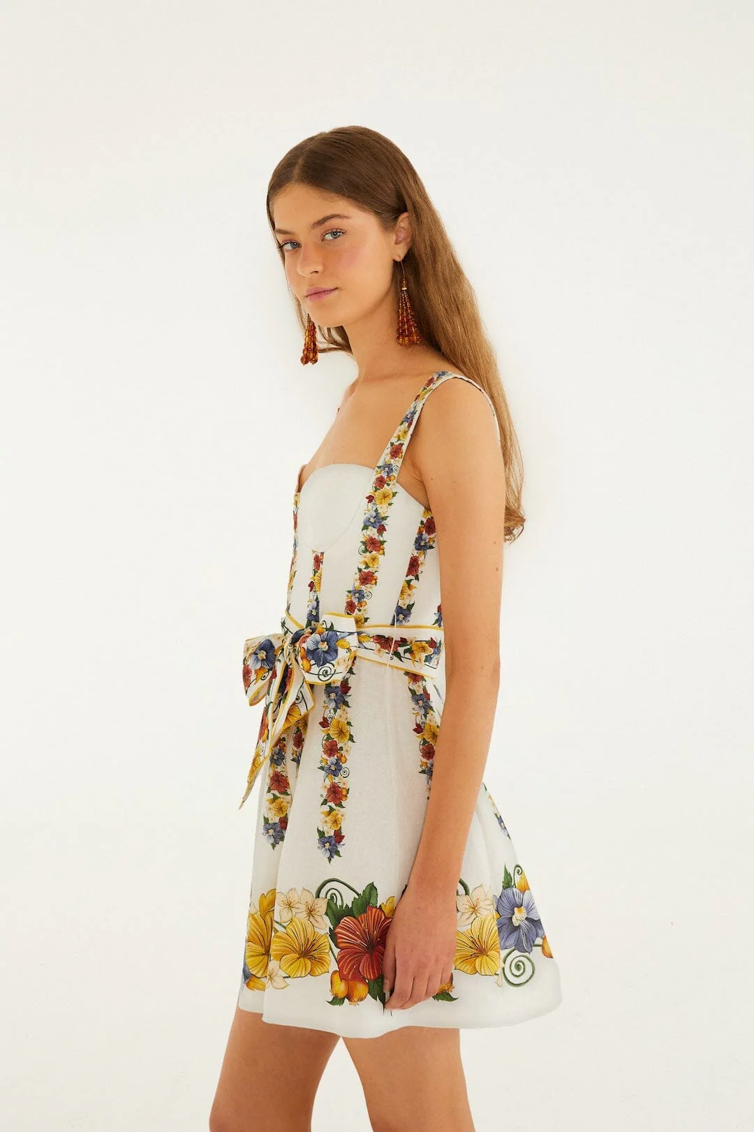 Off-White Tropi Belted Lenzing Ecovero Euroflax Mini Dress - Image 2