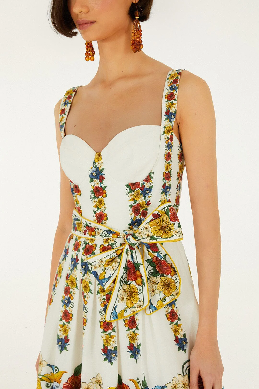 Off-White Tropi Belted Lenzing Ecovero Euroflax Mini Dress - Image 3