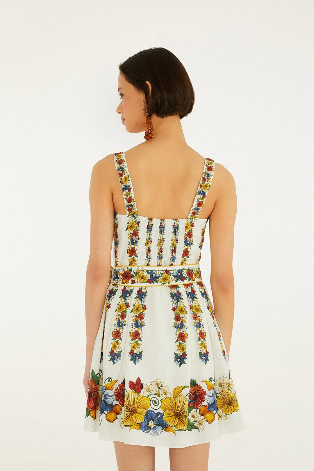 Off-White Tropi Belted Lenzing Ecovero Euroflax Mini Dress - Image 4
