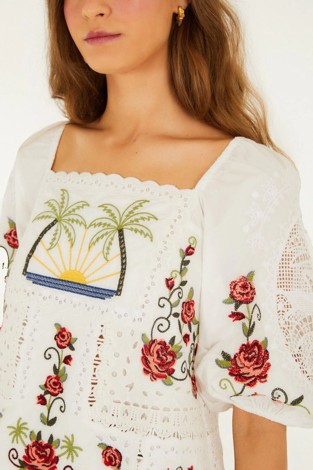 Off-White Tropi Scarf Embroidered Organic Cotton Blouse - Image 2