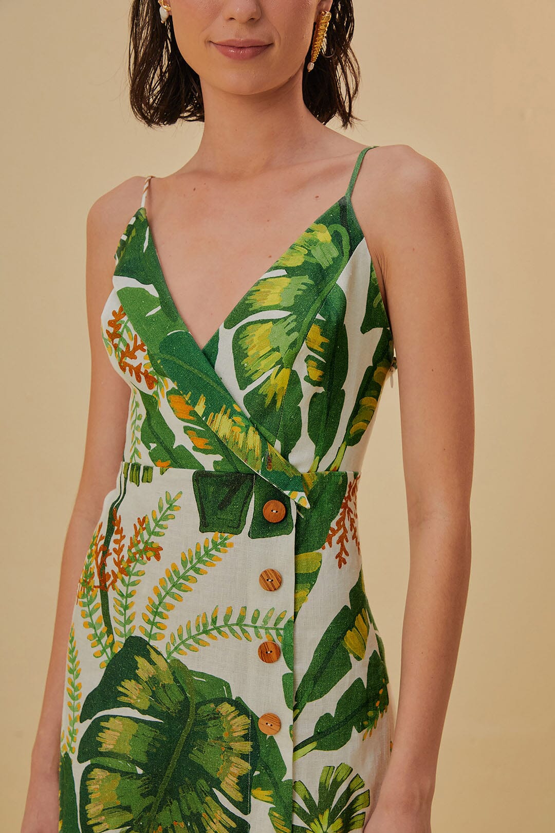 Tropical Forest Off-White Mini Dress - Image 3