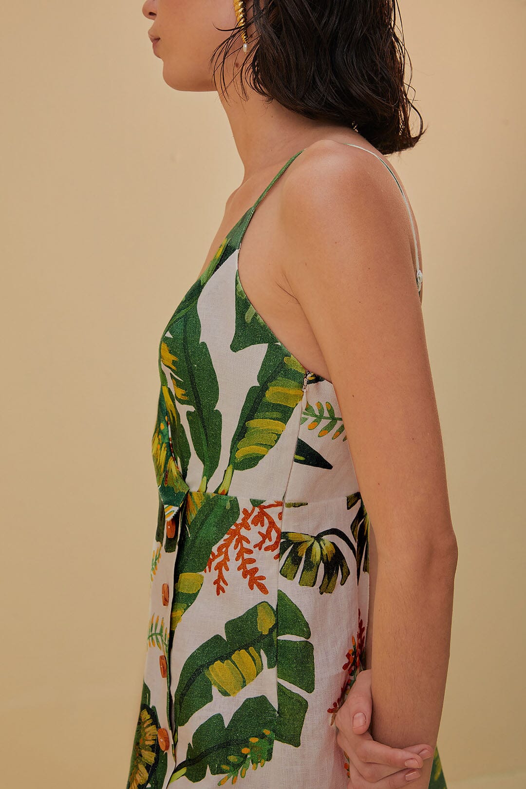 Tropical Forest Off-White Mini Dress - Image 4