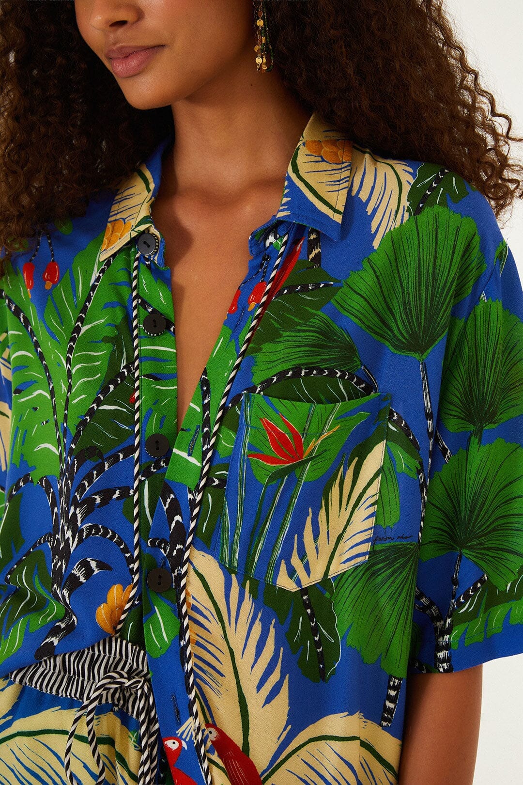 Blue Tropical Island Short Sleeve Lenzing™ Ecovero™ Viscose Shirt - Image 5