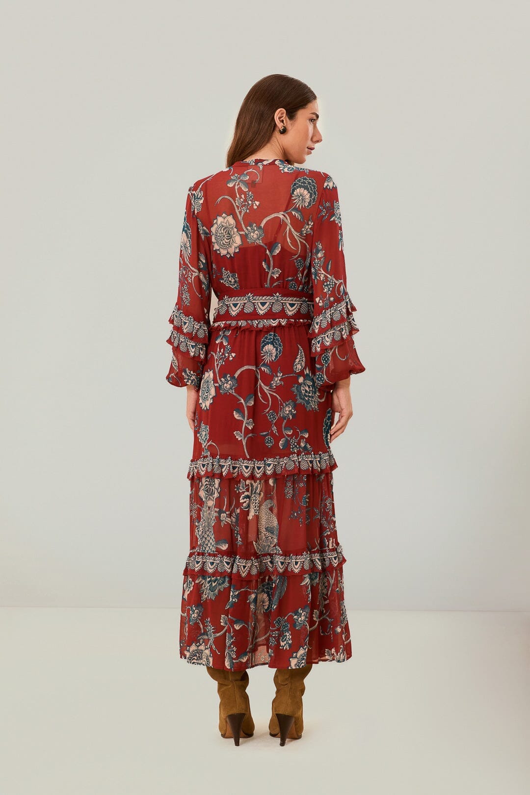 Red Tropical Landing Maxi Dress - Image 4