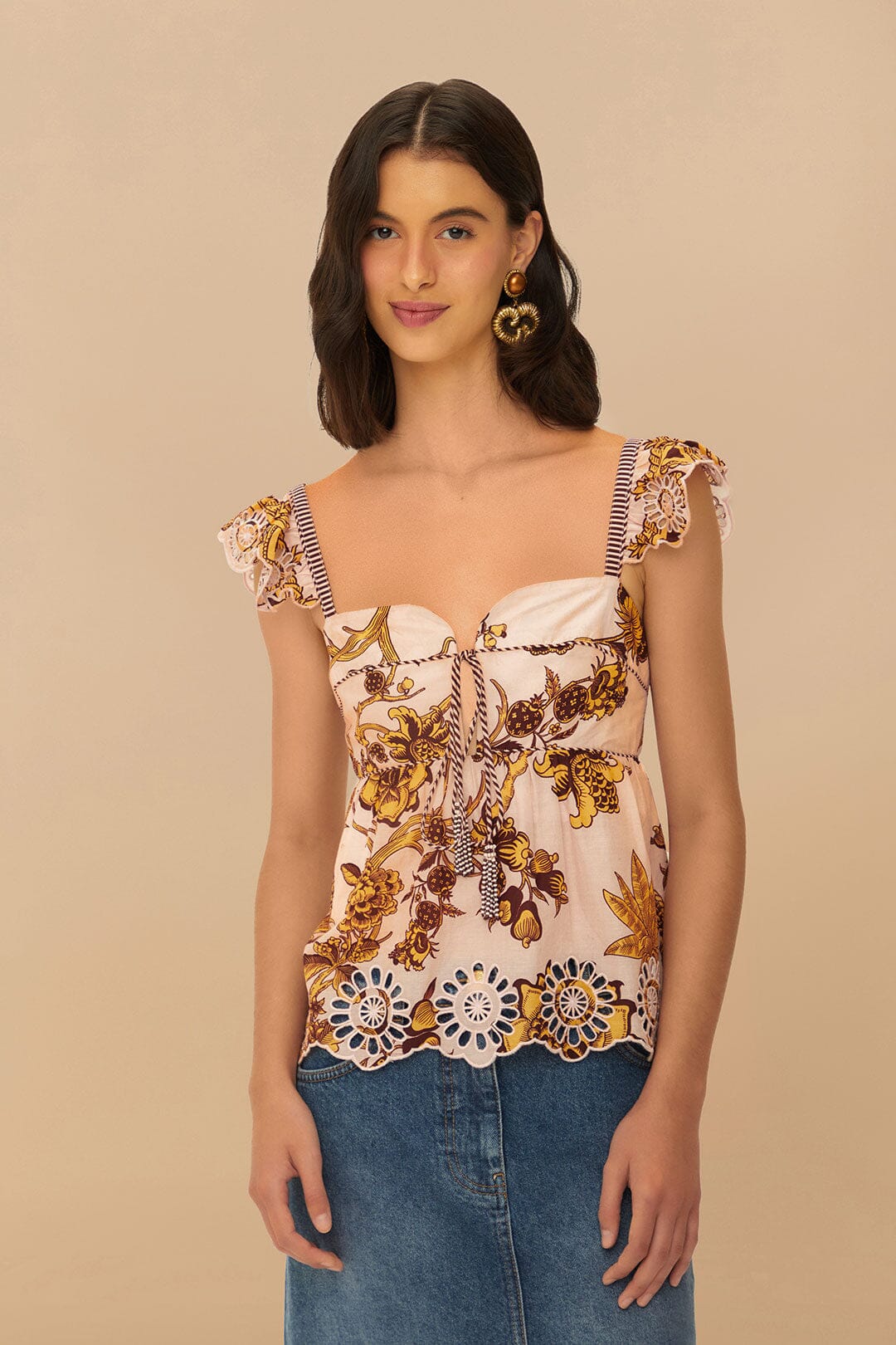 Lilac Tropical Landing Sleeveless Blouse