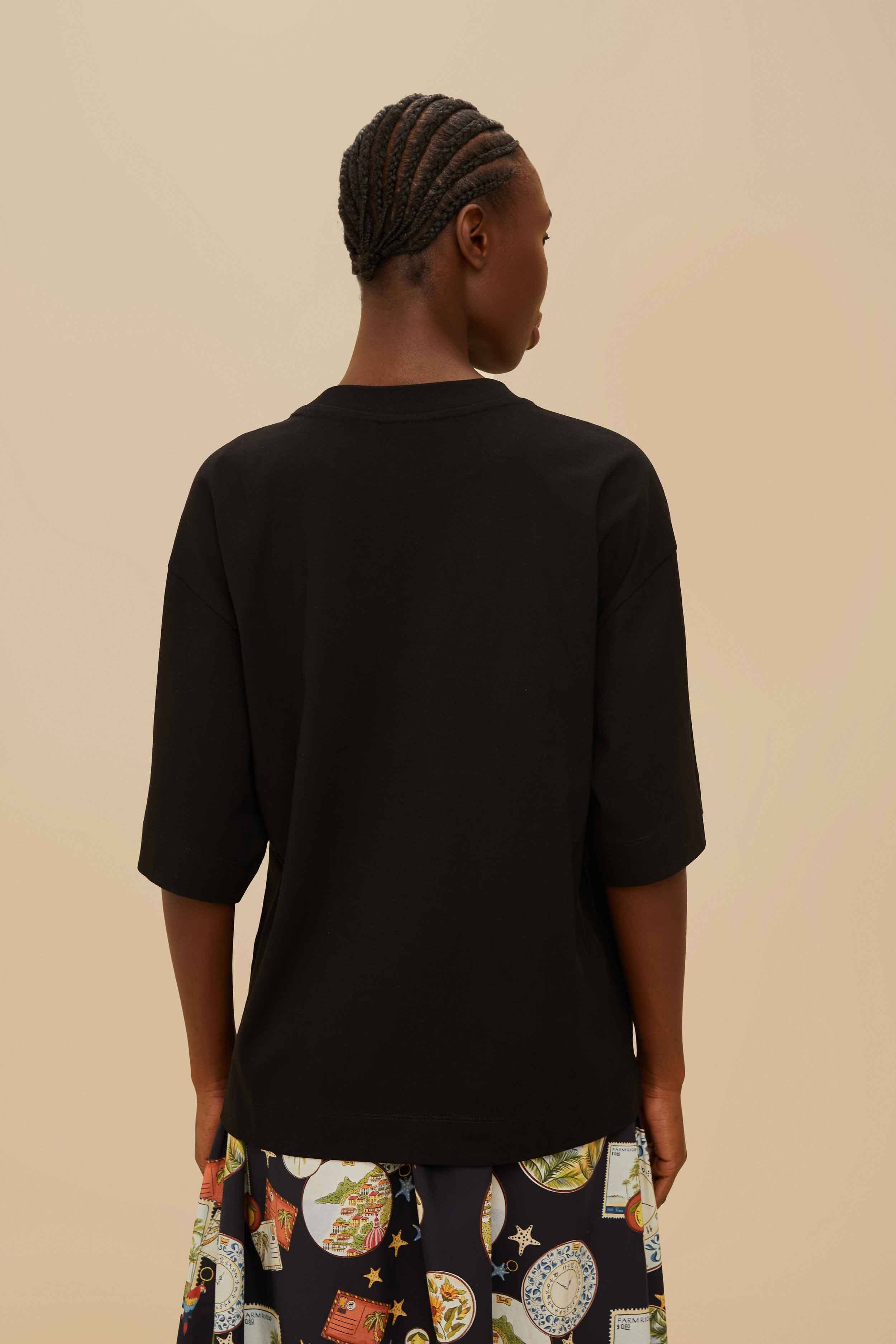 Black Tropical Organic Cotton T-Shirt - Image 3