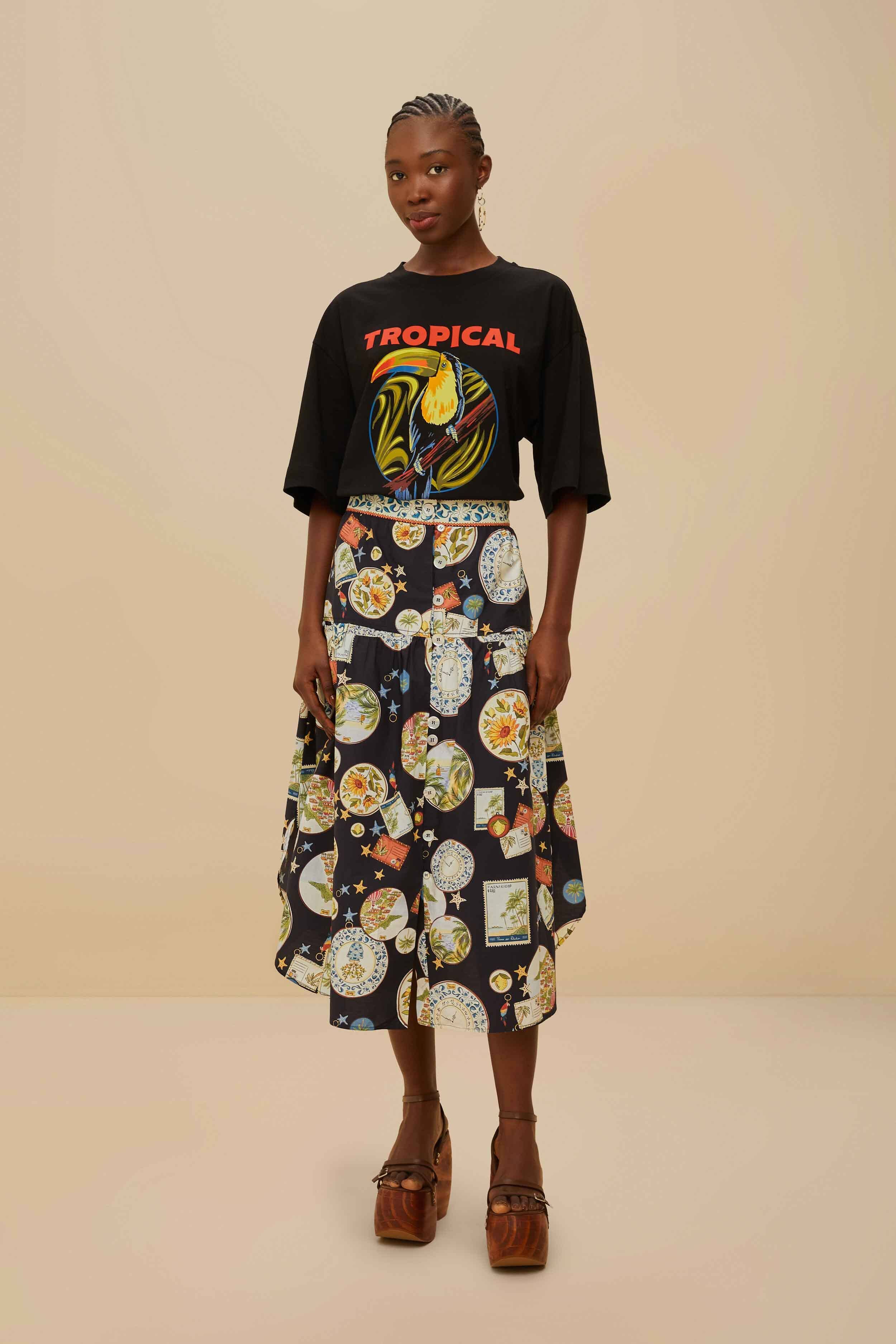 Black Tropical Organic Cotton T-Shirt - Image 5
