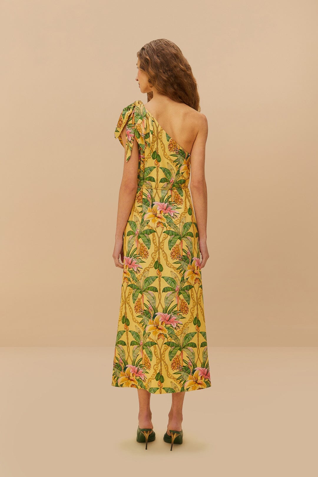 Yellow Tropical Paradise LENZING™ ECOVERO™ Euroflax™ Maxi Dress - Image 4
