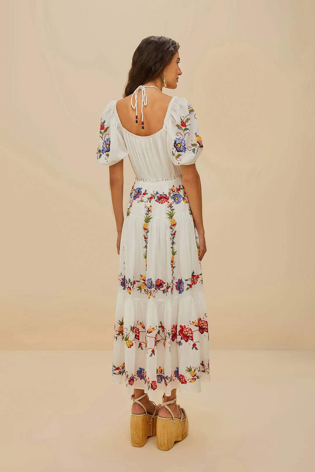 Off-White Tropical Porcelain Embroidered Maxi Dress - Image 4
