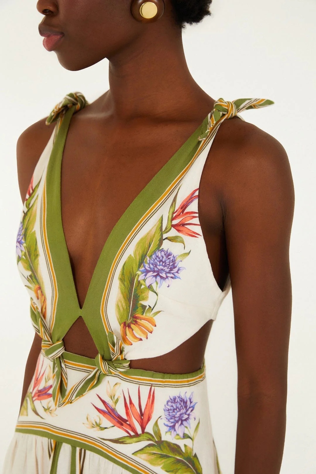 Sand Tropical Scarf Lenzing Ecovero Euroflax Maxi Dress - Image 2