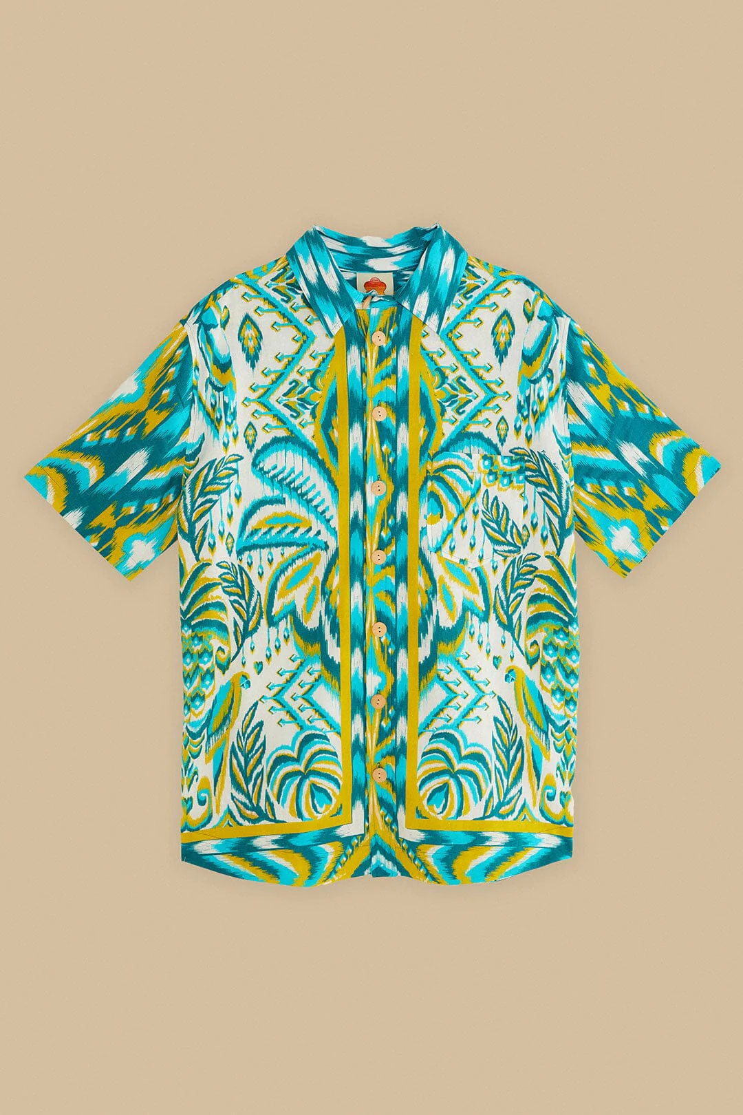 Sand Tropical Tapestry LENZING™ ECOVERO™ Euroflax™ Shirt - Image 7
