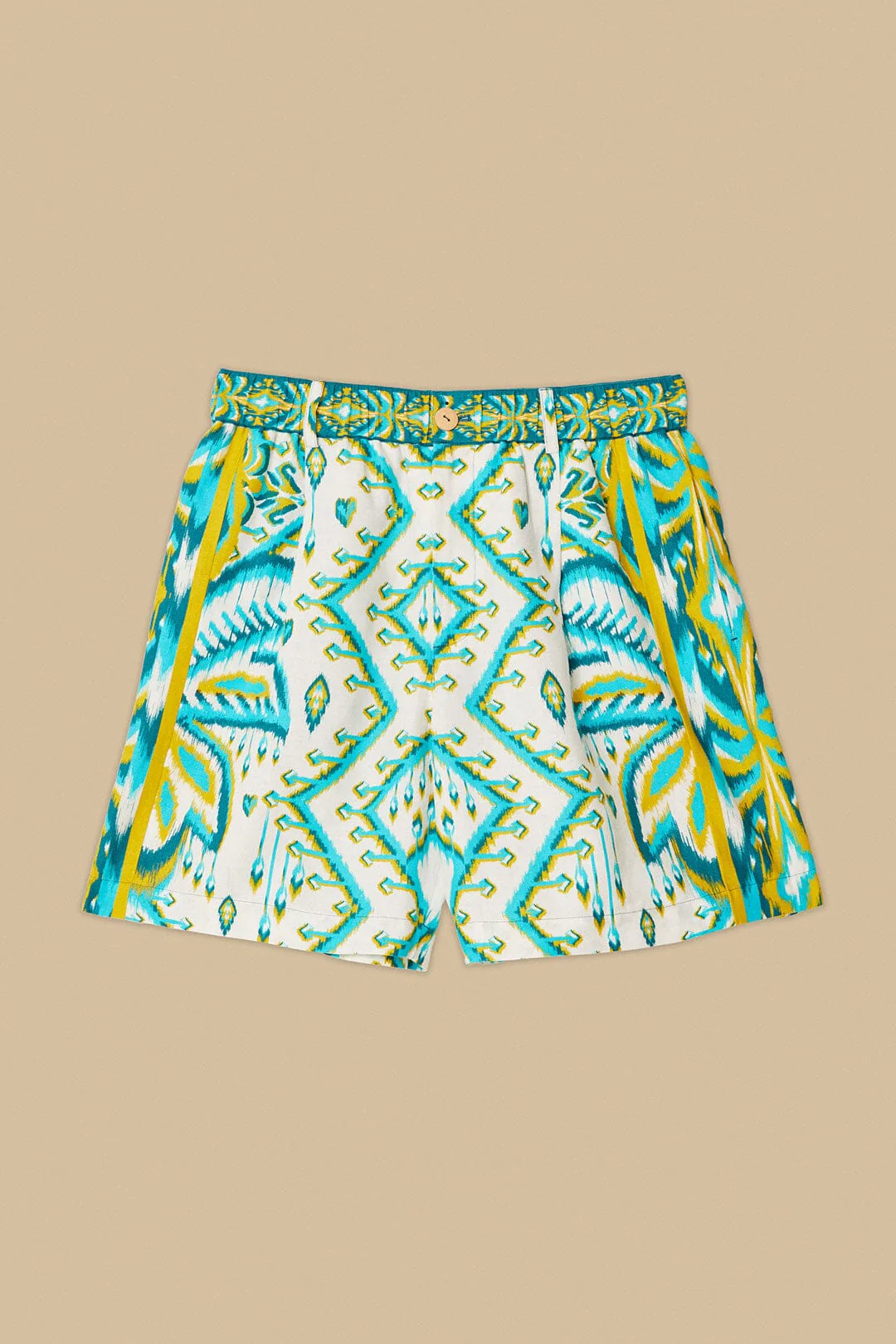 Sand Tropical Tapestry LENZING™ ECOVERO™ Euroflax™ Shorts - Image 6