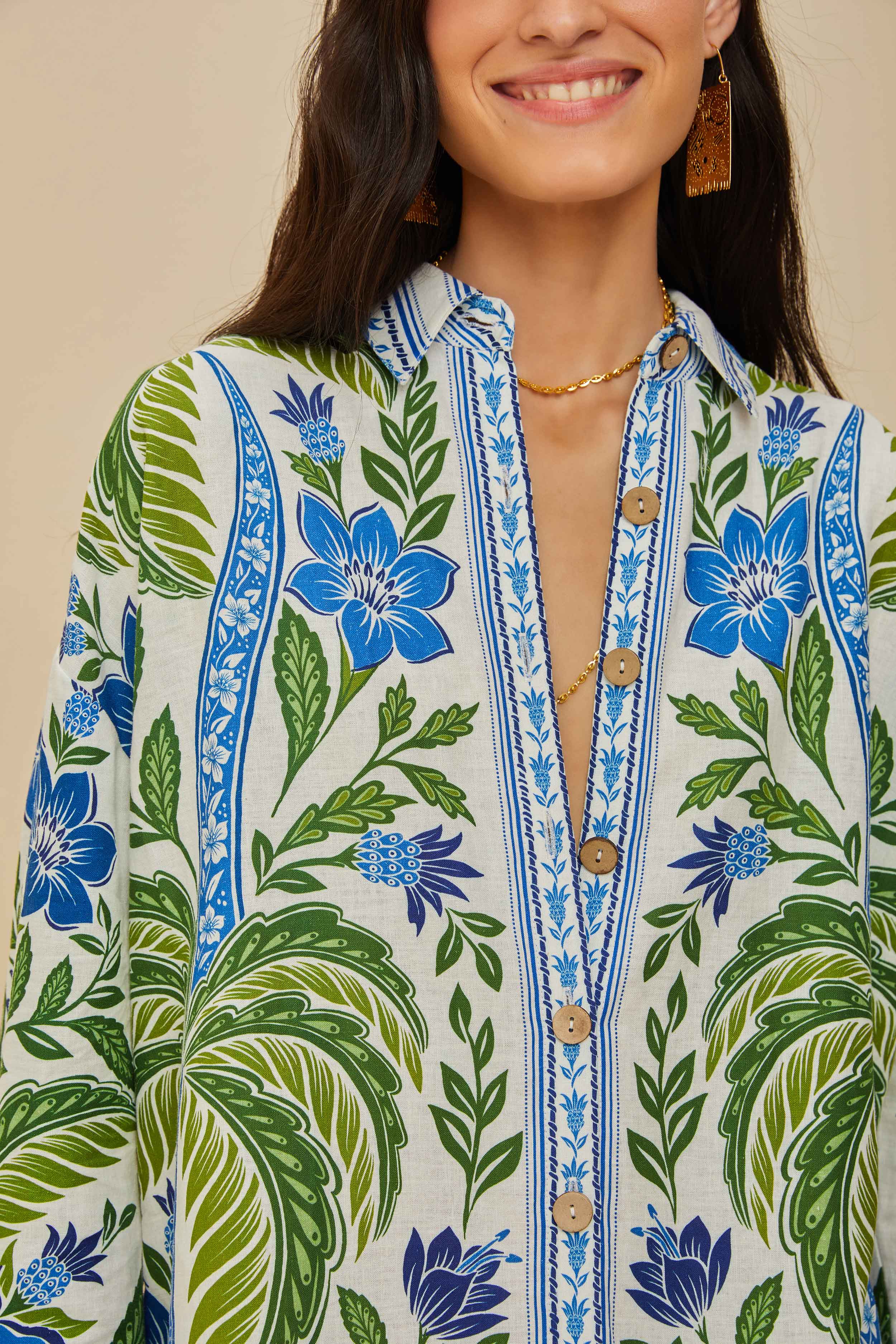 Off-White Tropicance LENZING™ ECOVERO™ Euroflax™ Chemise - Image 2