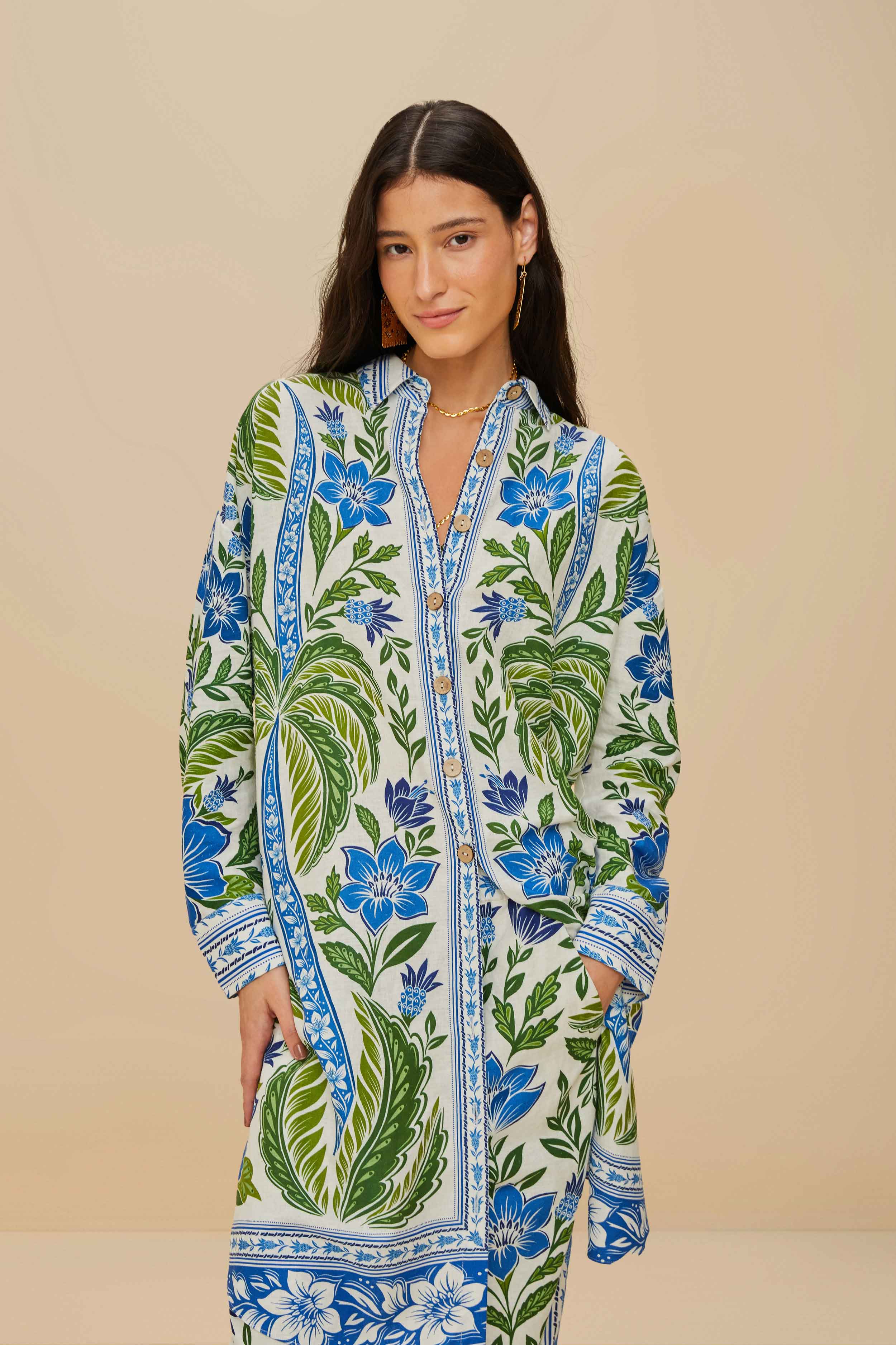 Off-White Tropicance LENZING™ ECOVERO™ Euroflax™ Chemise - Image 4