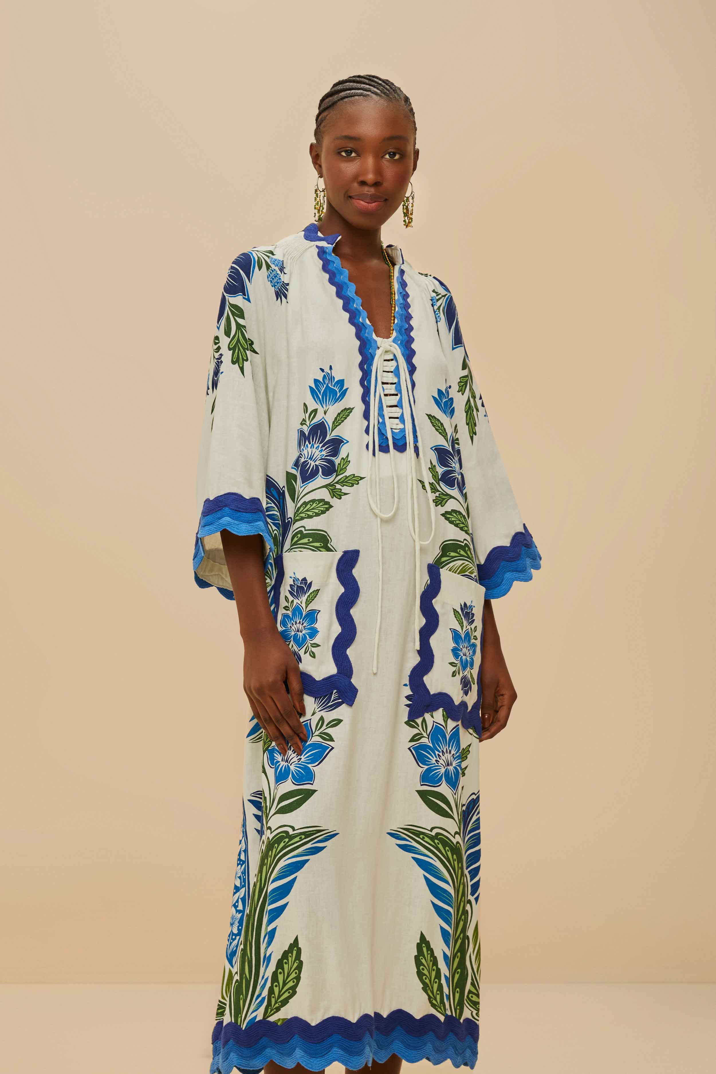 Off-White Tropicance Tunic LENZING™ ECOVERO™ Euroflax™ Midi Dress - Image 2