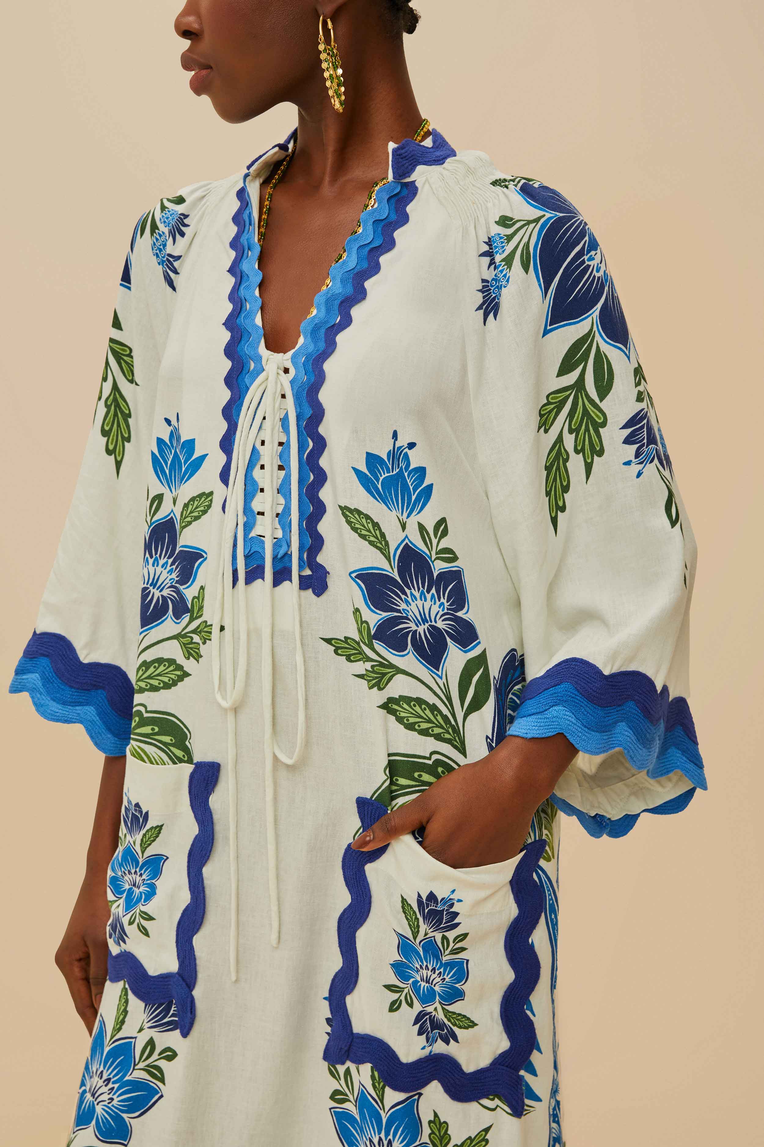 Off-White Tropicance Tunic LENZING™ ECOVERO™ Euroflax™ Midi Dress - Image 3