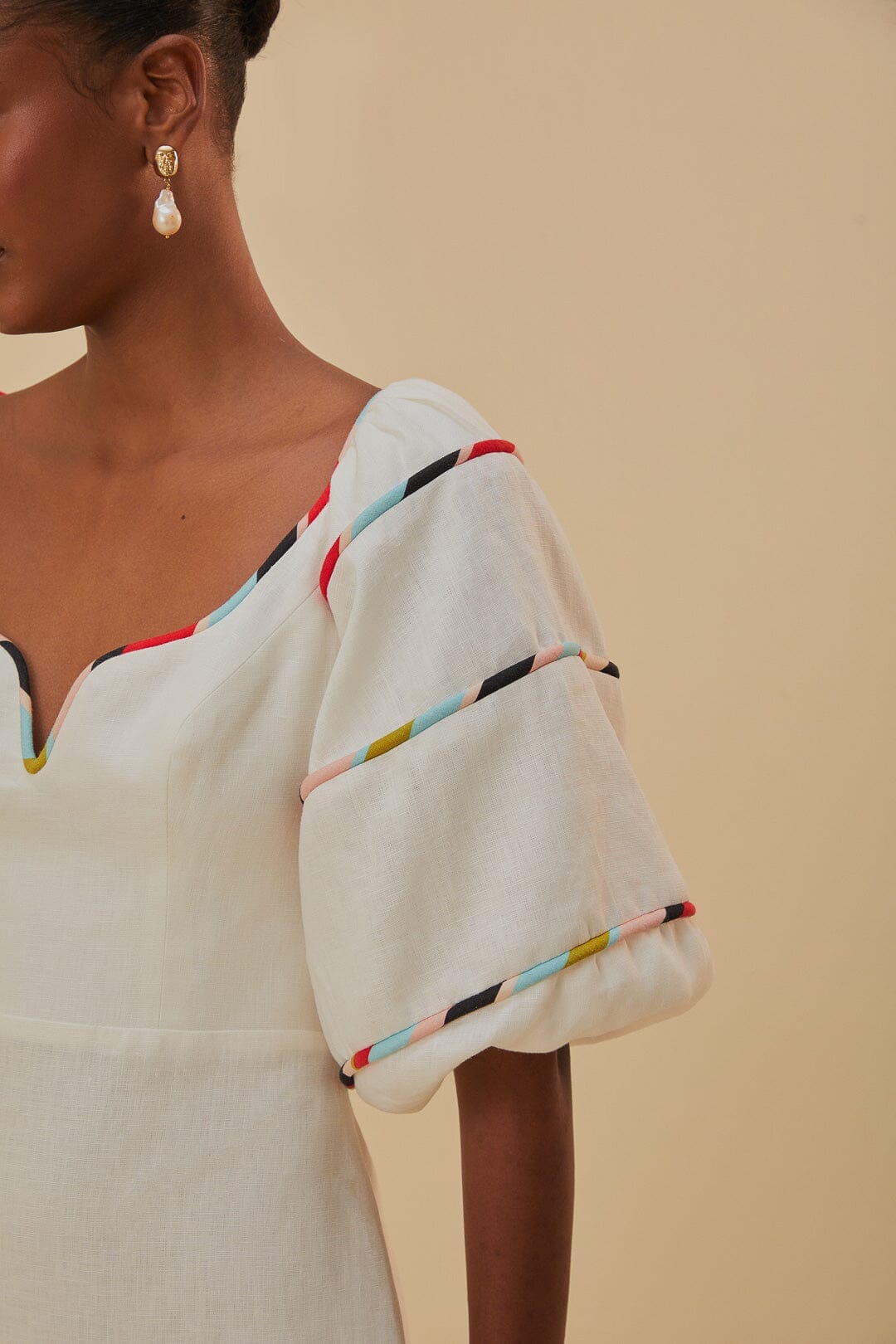White Colorful Stripes Euroflax™ Mini Dress - Image 3