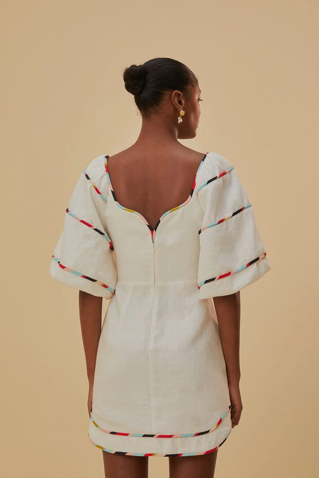 White Colorful Stripes Euroflax™ Mini Dress - Image 4