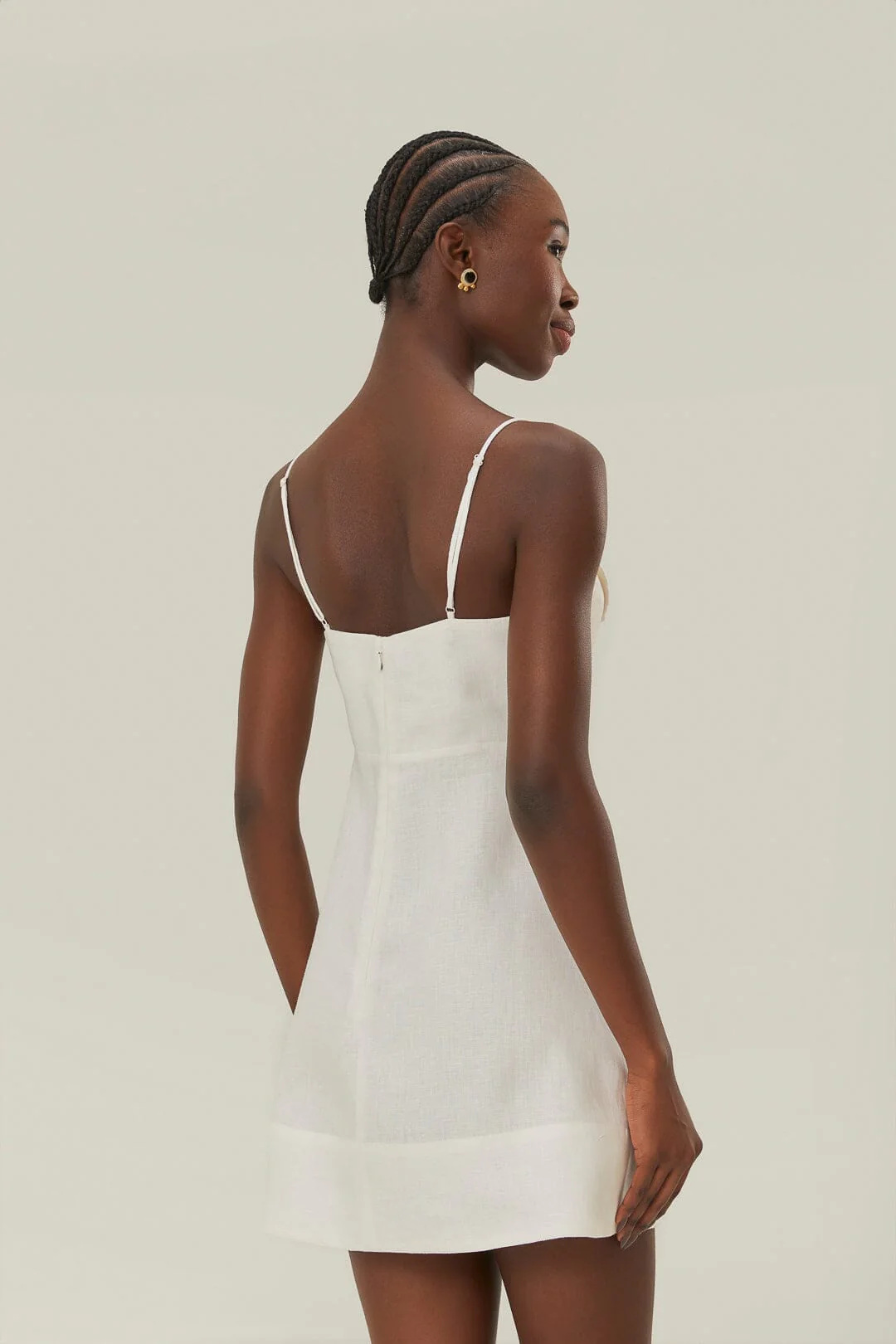 White 3D Flower Bodice Mini Dress - Image 4